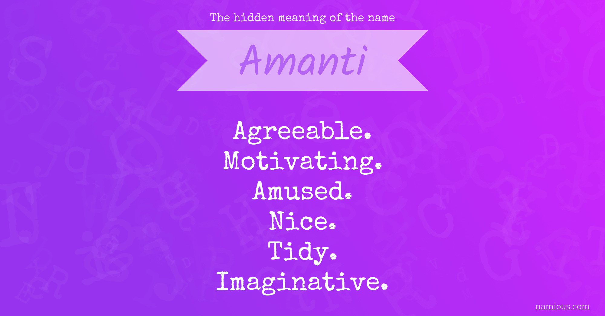 The hidden meaning of the name Amanti