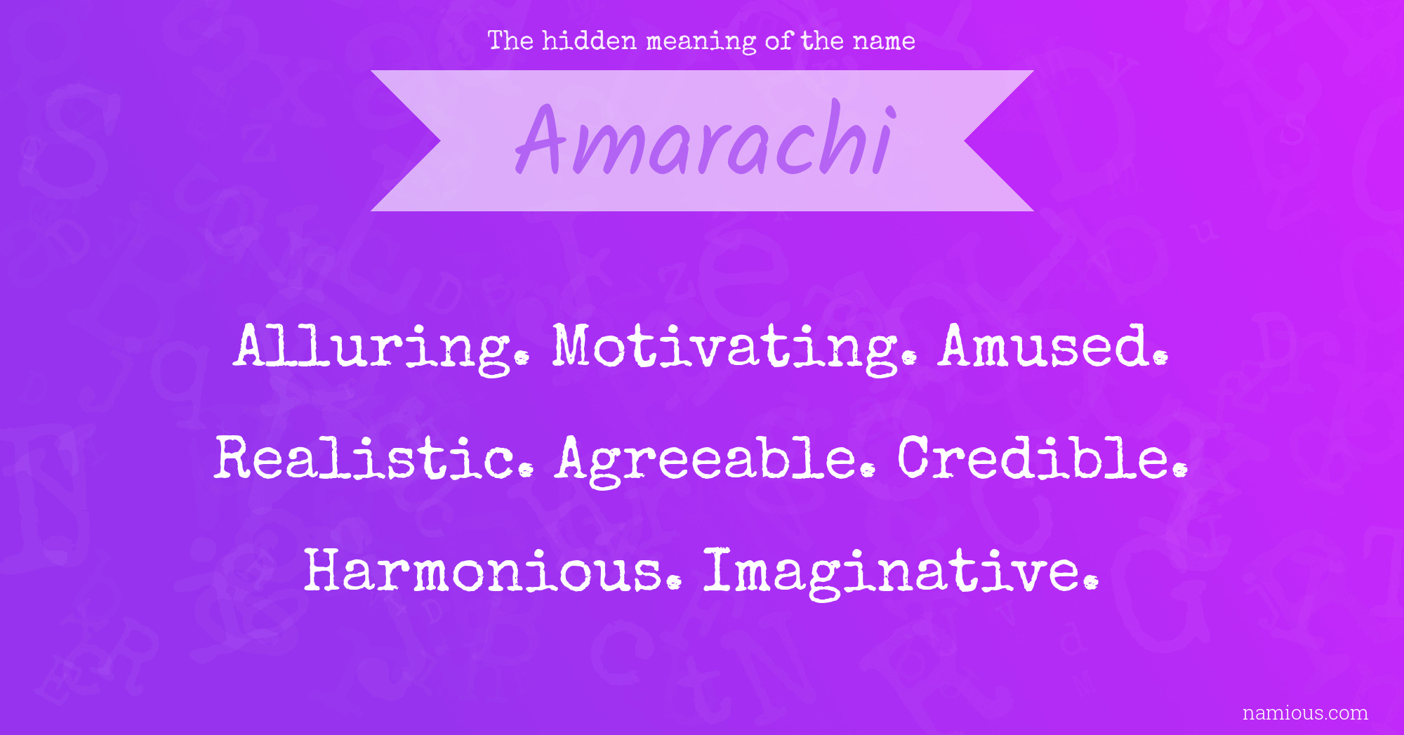 The hidden meaning of the name Amarachi