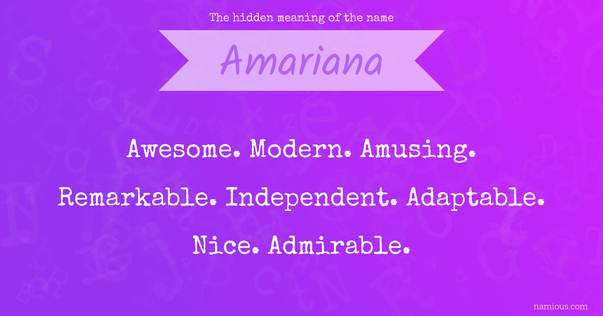 The hidden meaning of the name Amariana