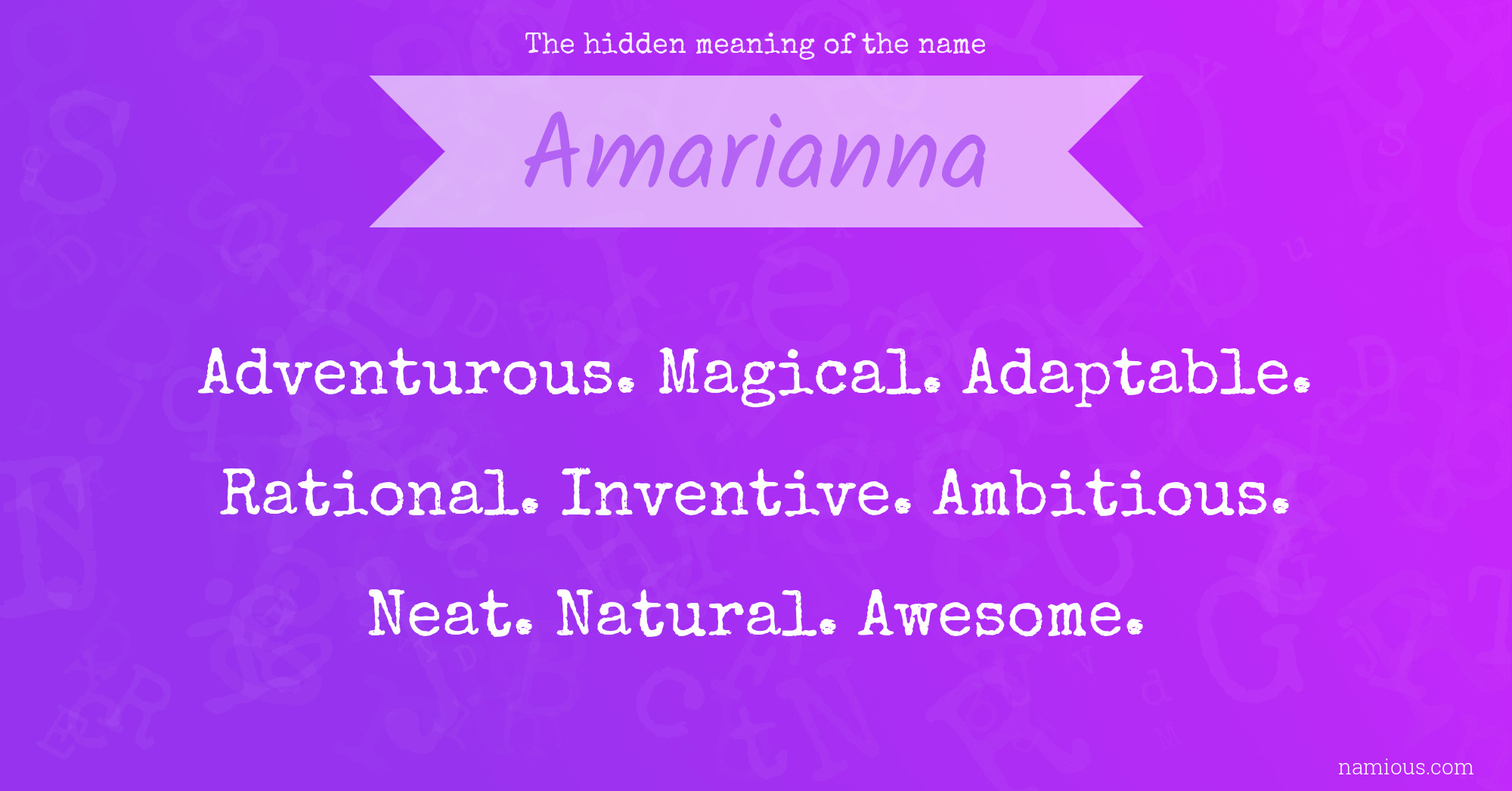 The hidden meaning of the name Amarianna