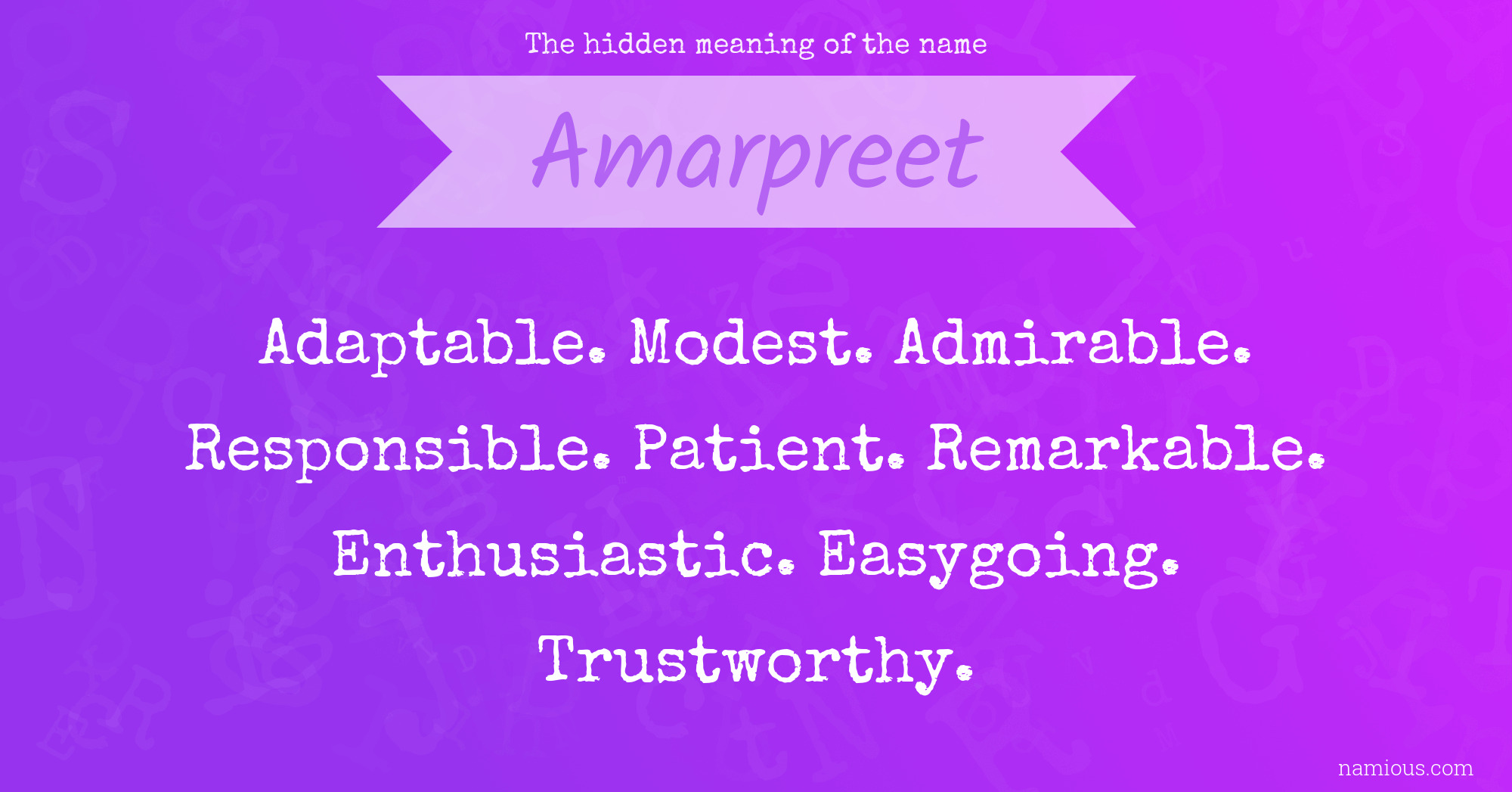 The hidden meaning of the name Amarpreet