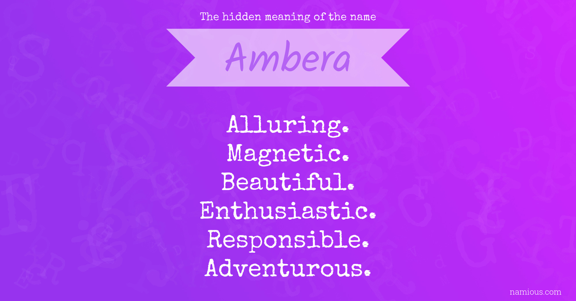 The hidden meaning of the name Ambera