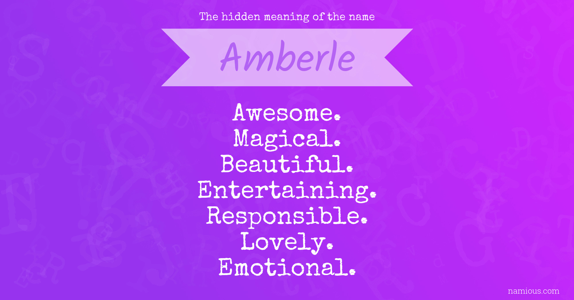 The hidden meaning of the name Amberle