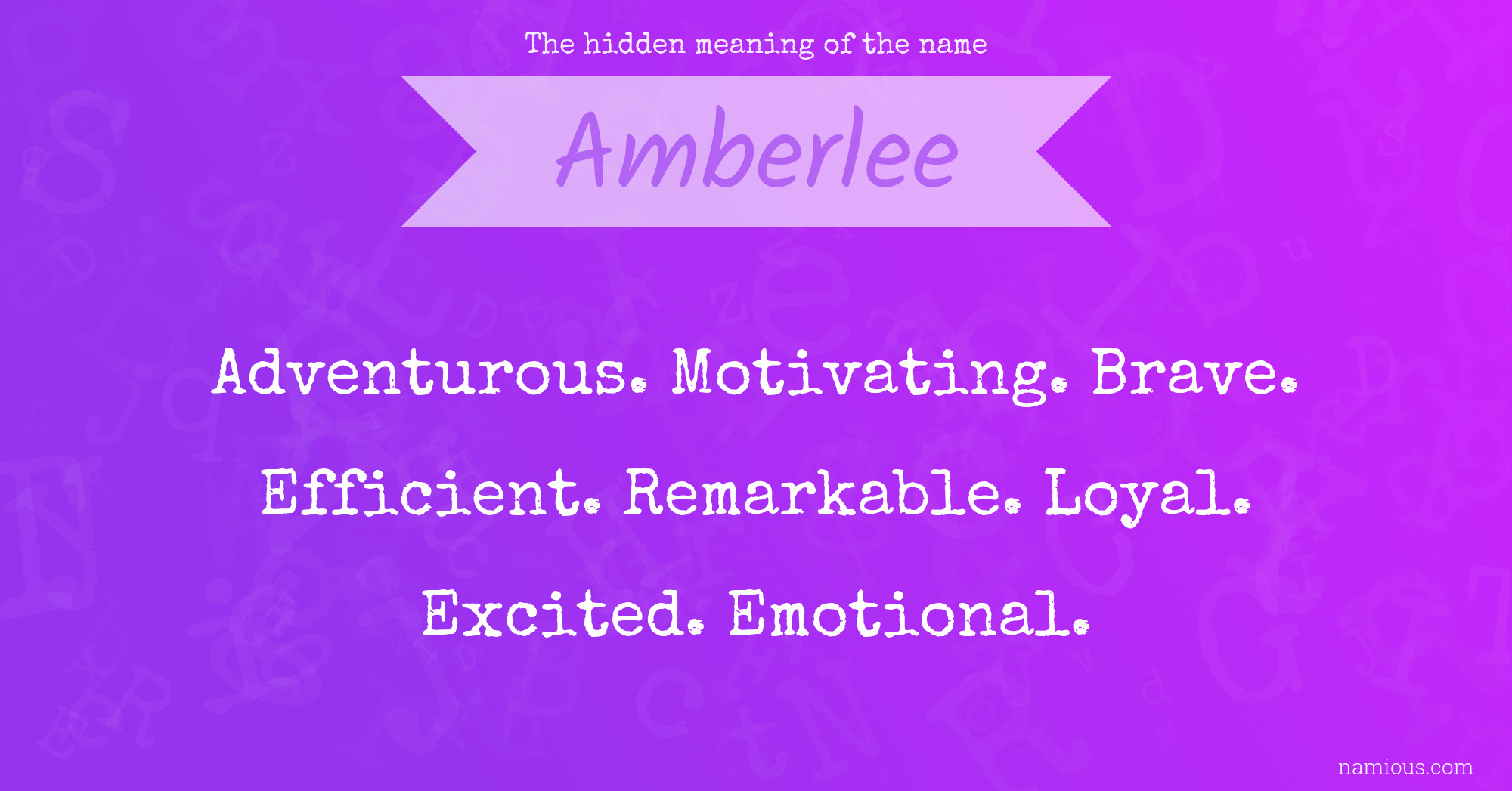 The hidden meaning of the name Amberlee