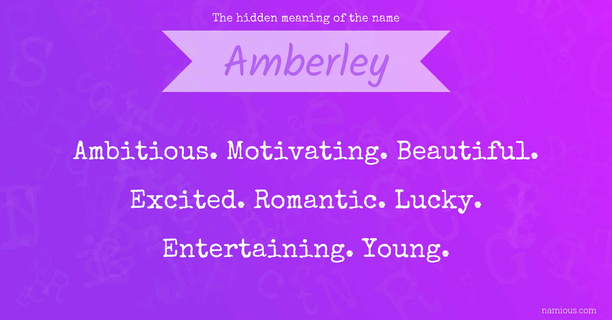 The hidden meaning of the name Amberley