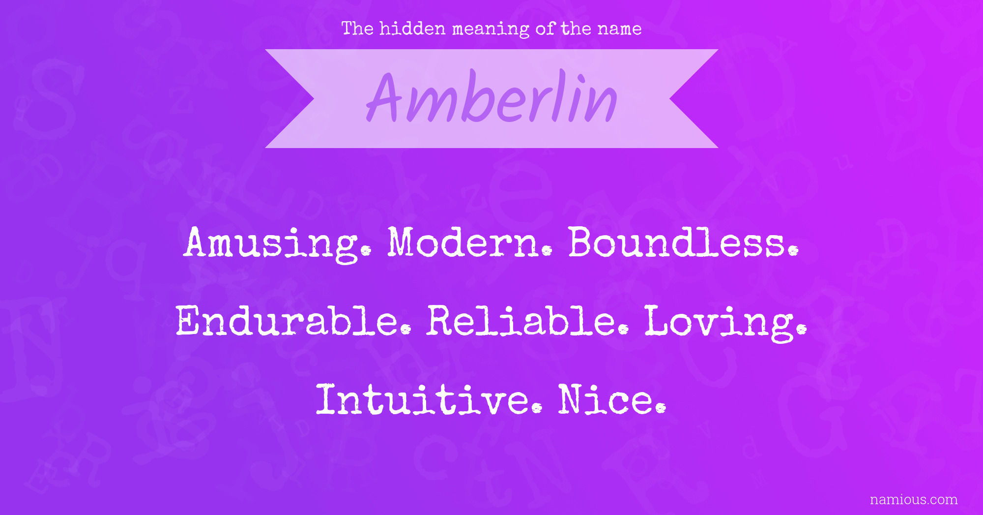 The hidden meaning of the name Amberlin