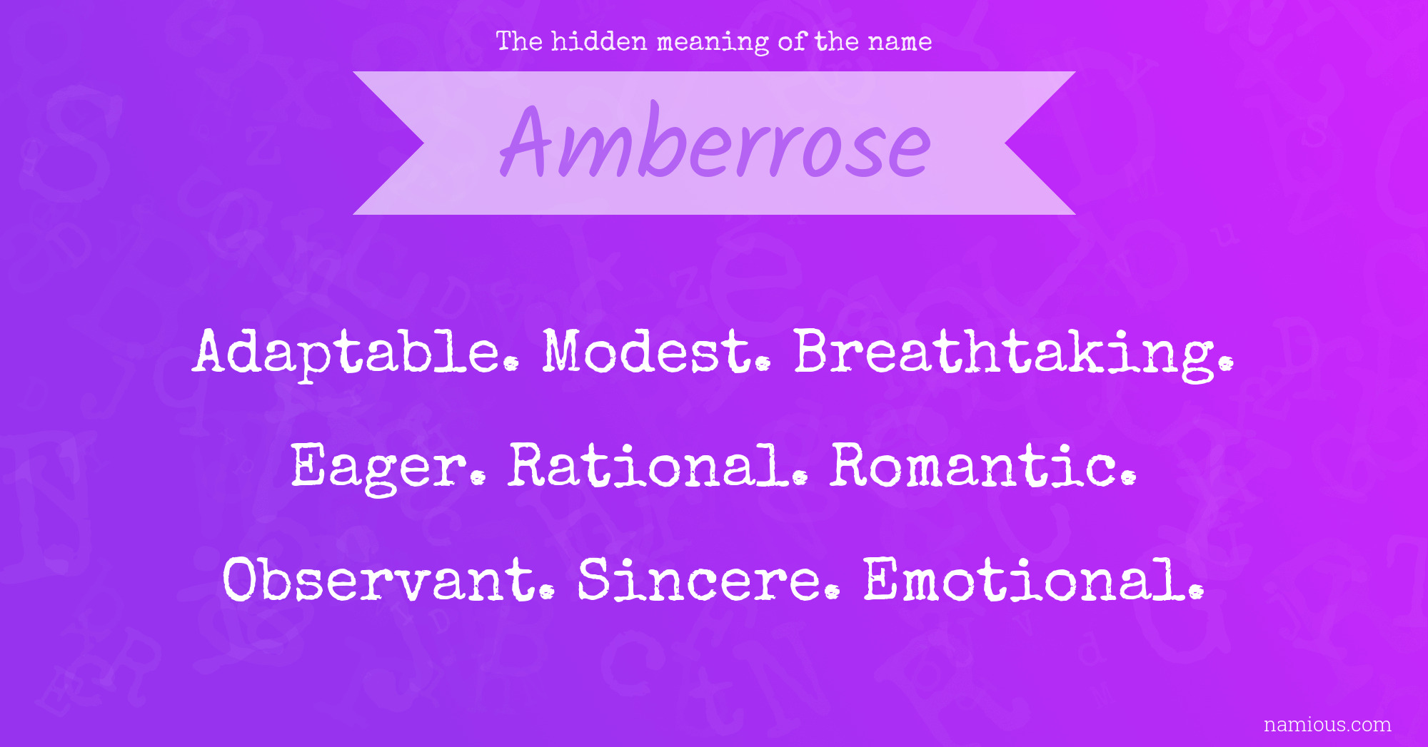 The hidden meaning of the name Amberrose