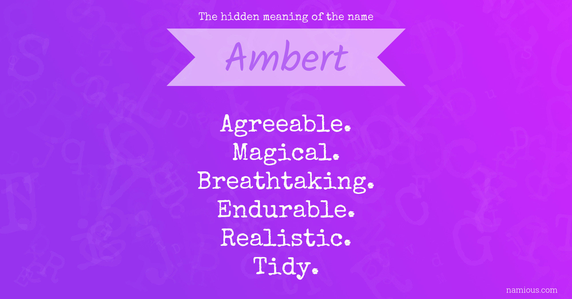 The hidden meaning of the name Ambert