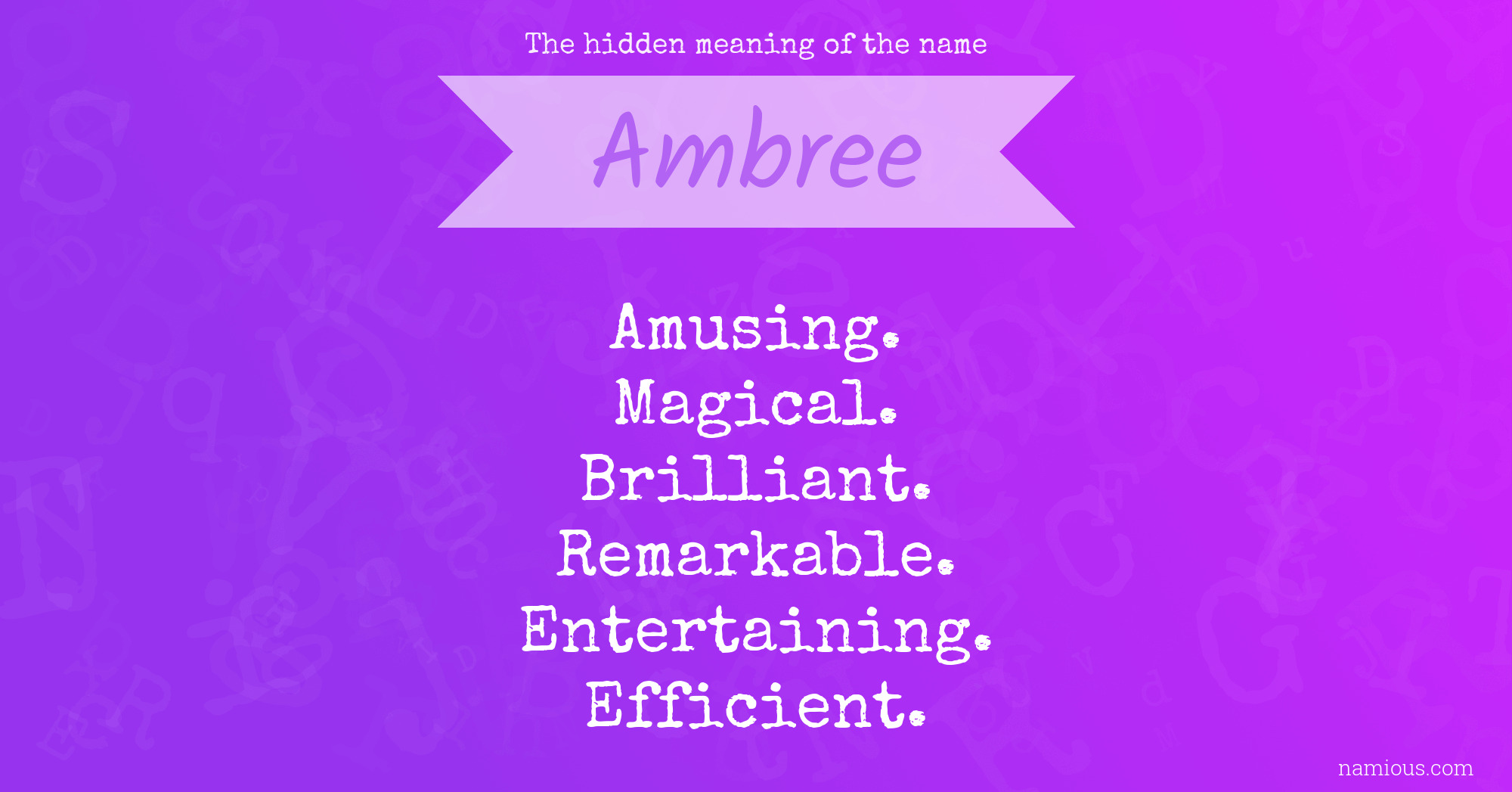 The hidden meaning of the name Ambree