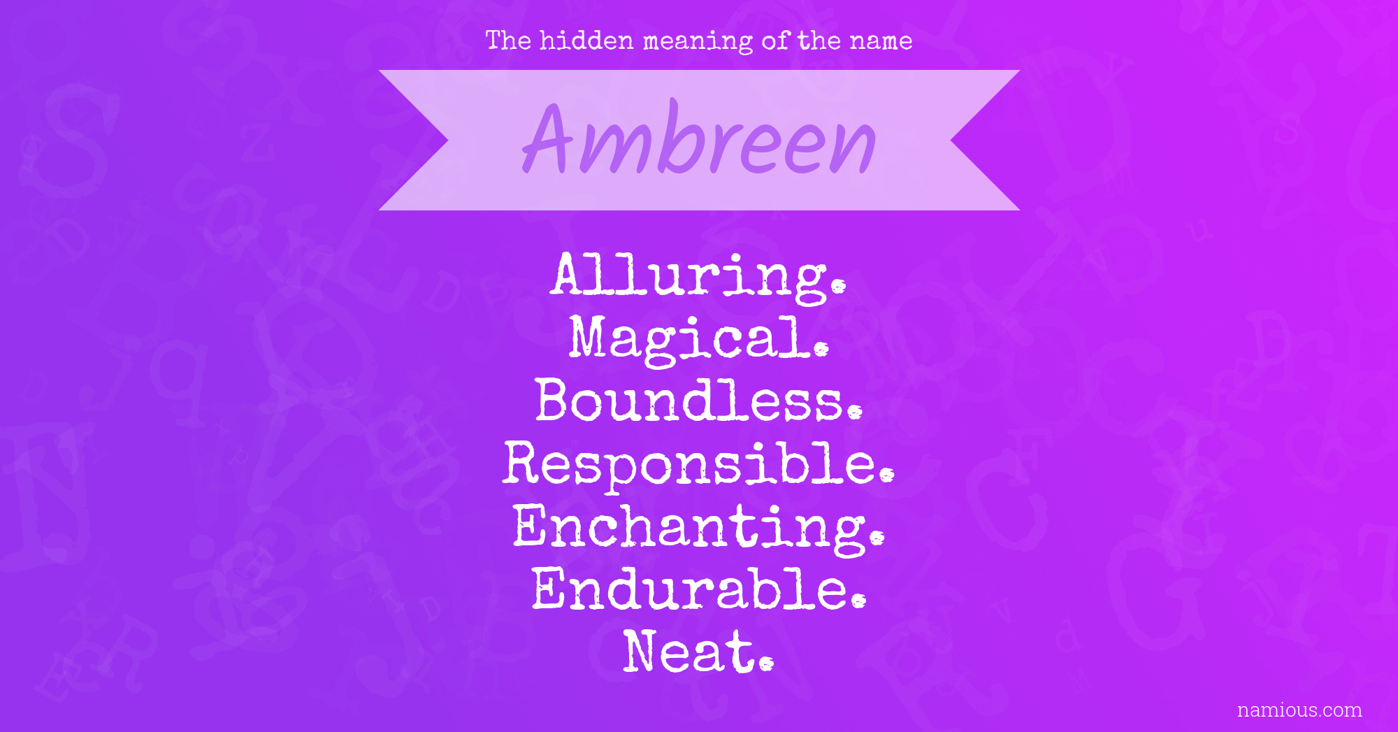 The hidden meaning of the name Ambreen