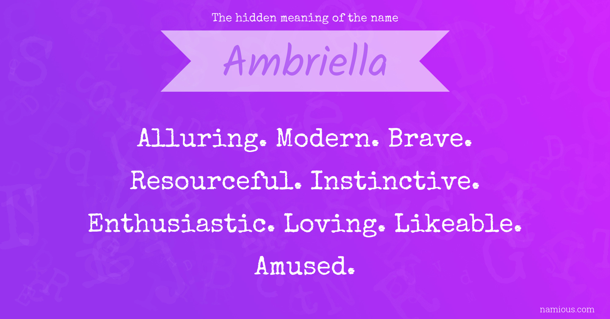 The hidden meaning of the name Ambriella