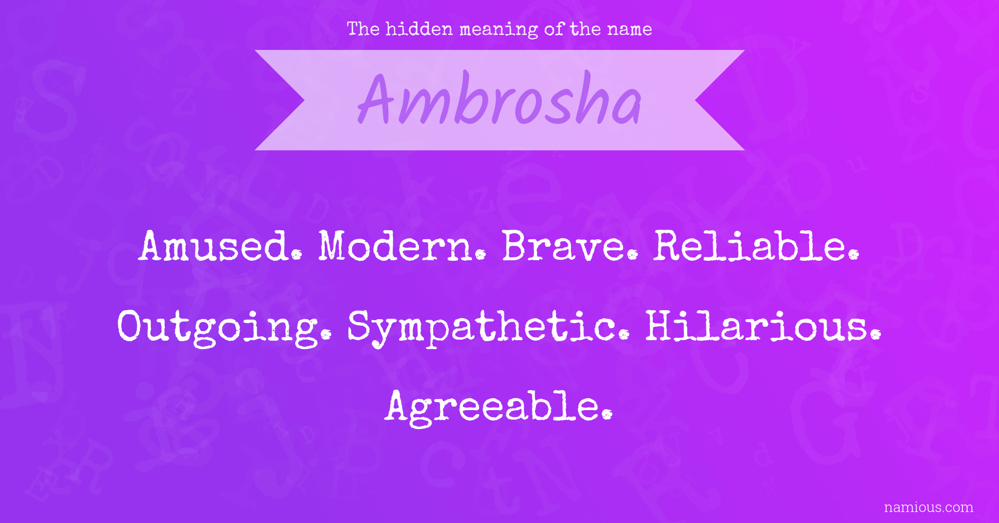 The hidden meaning of the name Ambrosha