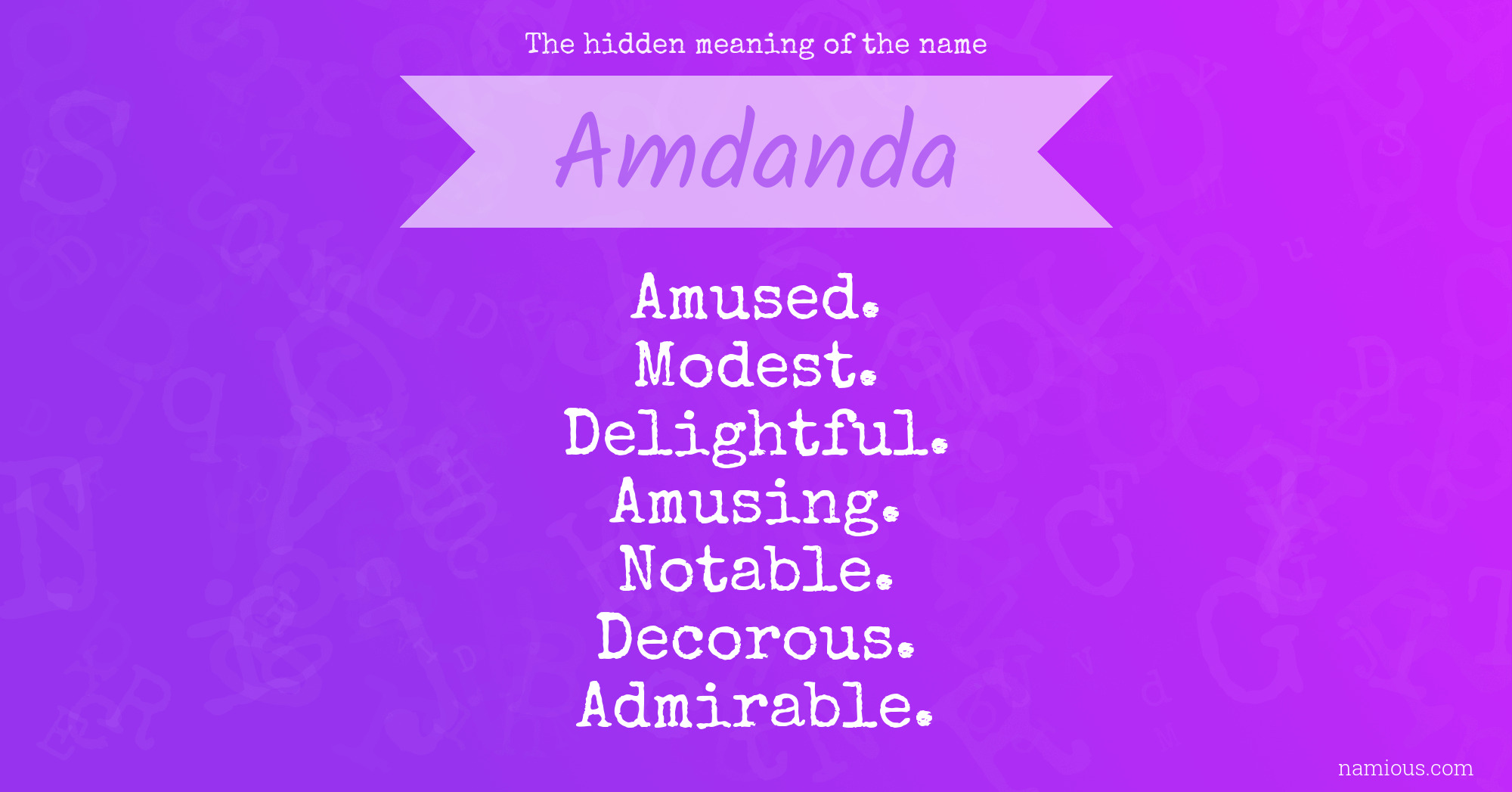 The hidden meaning of the name Amdanda