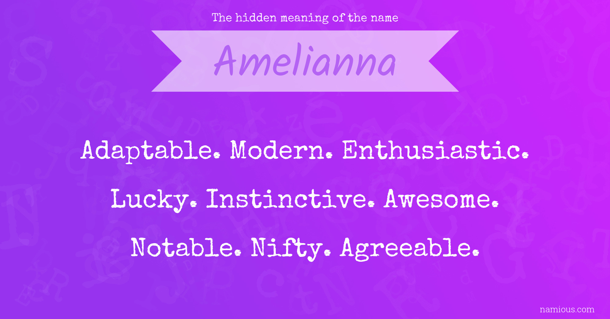 The hidden meaning of the name Amelianna