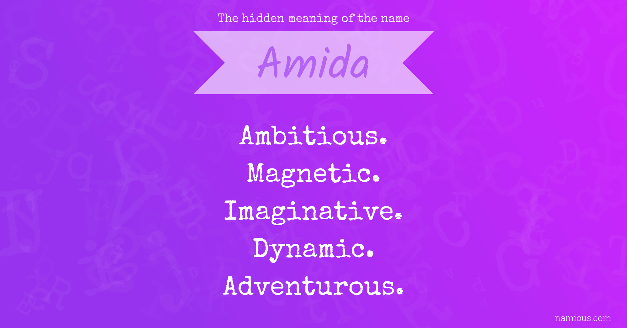 The hidden meaning of the name Amida