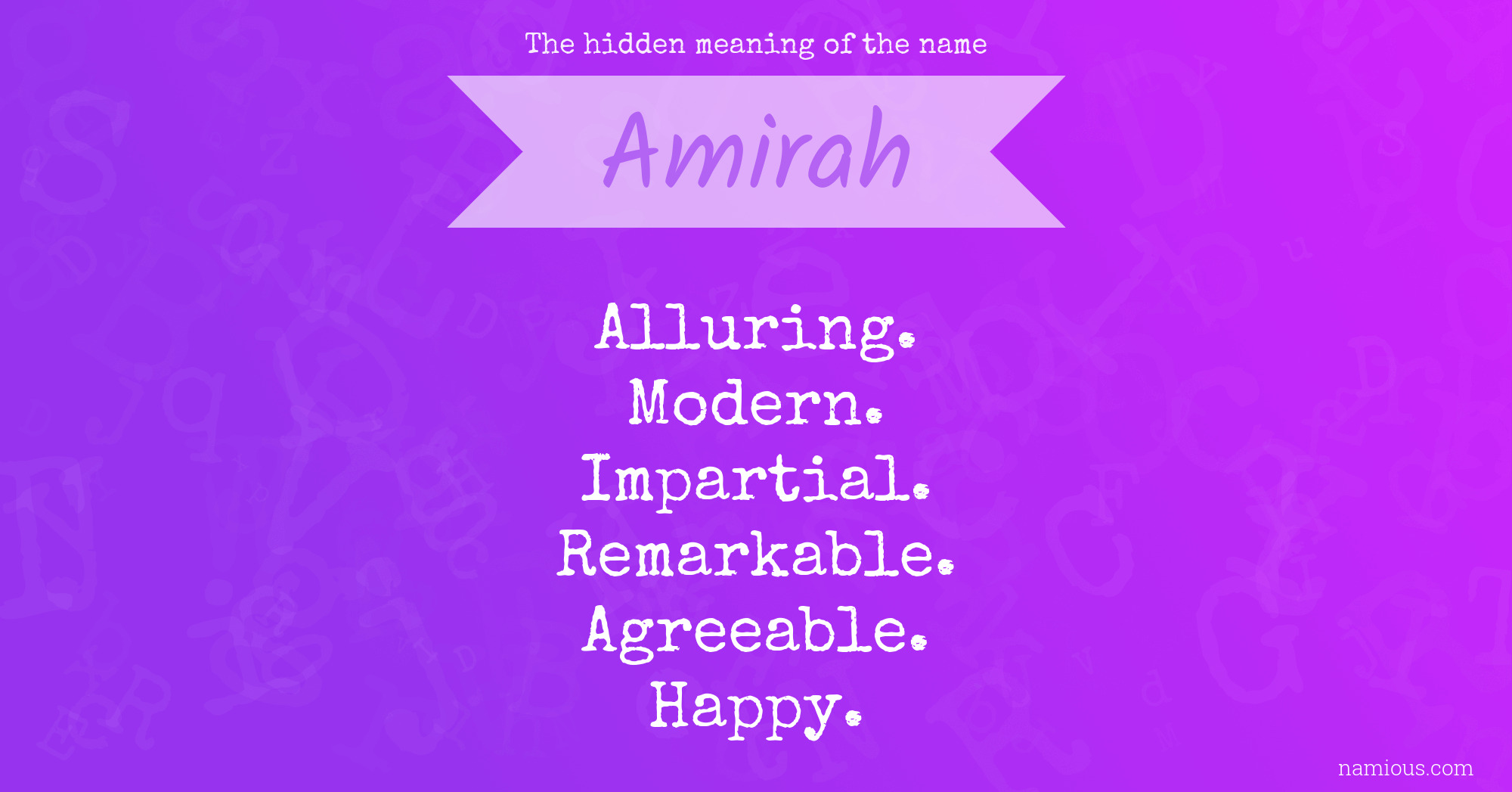 The hidden meaning of the name Amirah