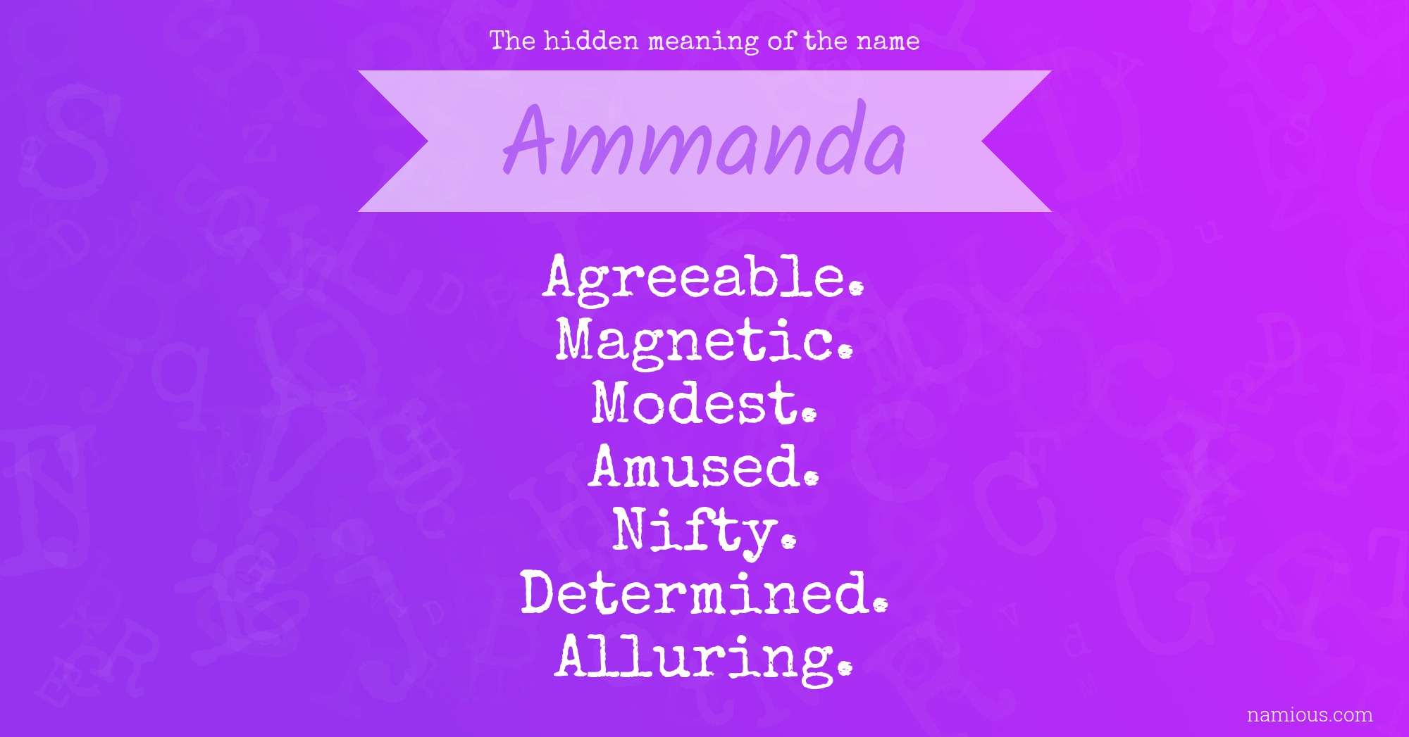 The hidden meaning of the name Ammanda