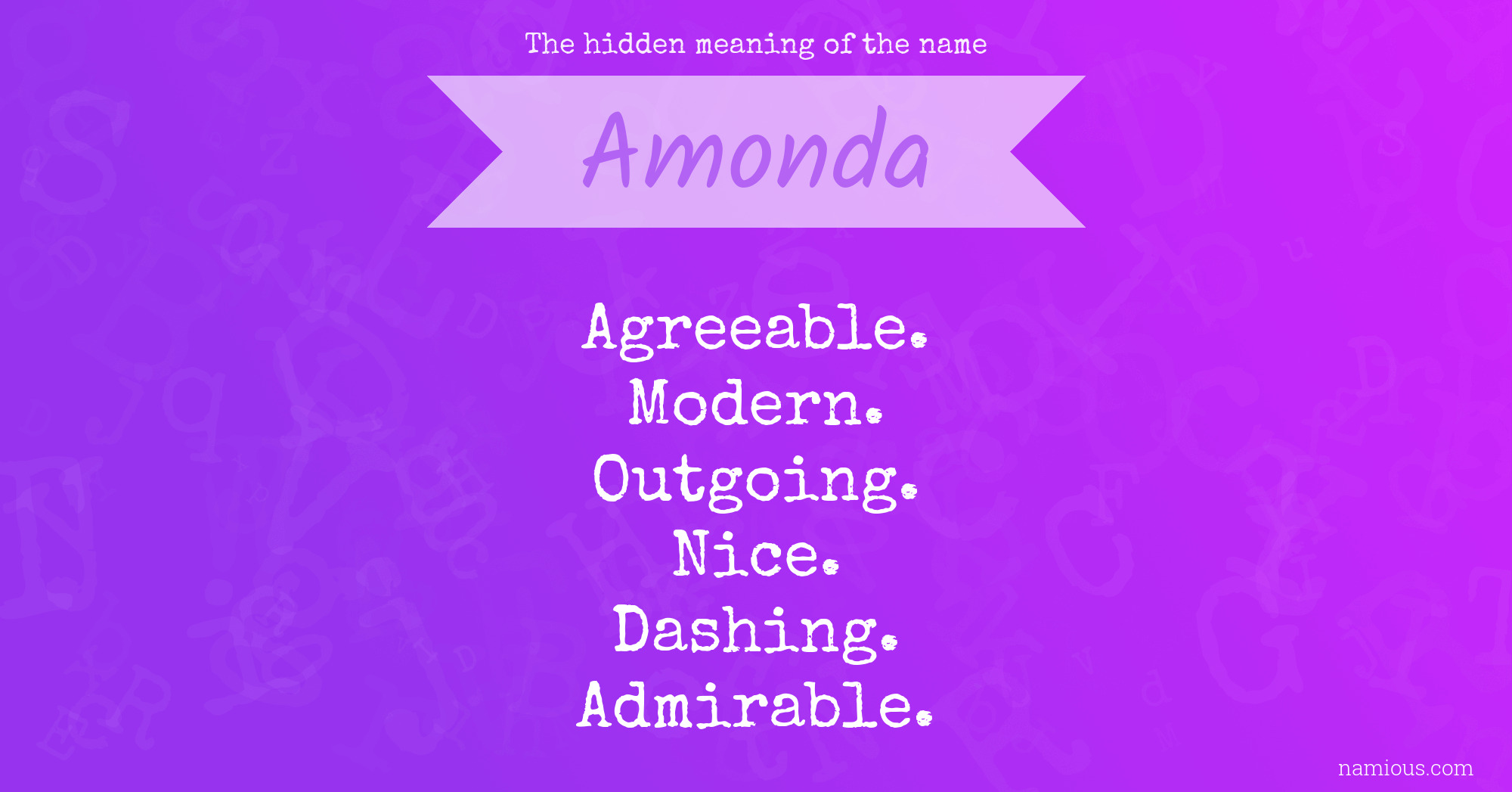 The hidden meaning of the name Amonda