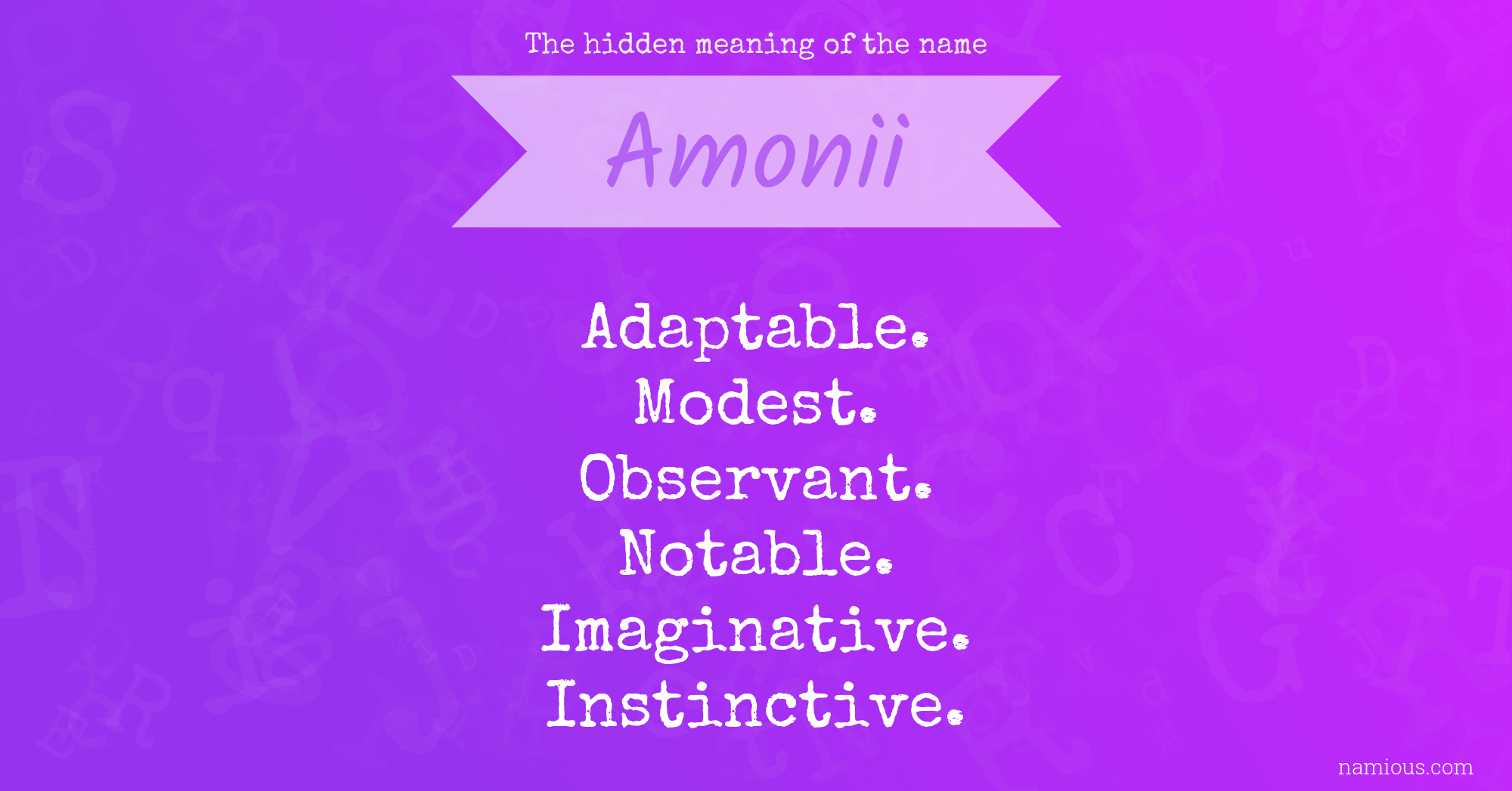 The hidden meaning of the name Amonii