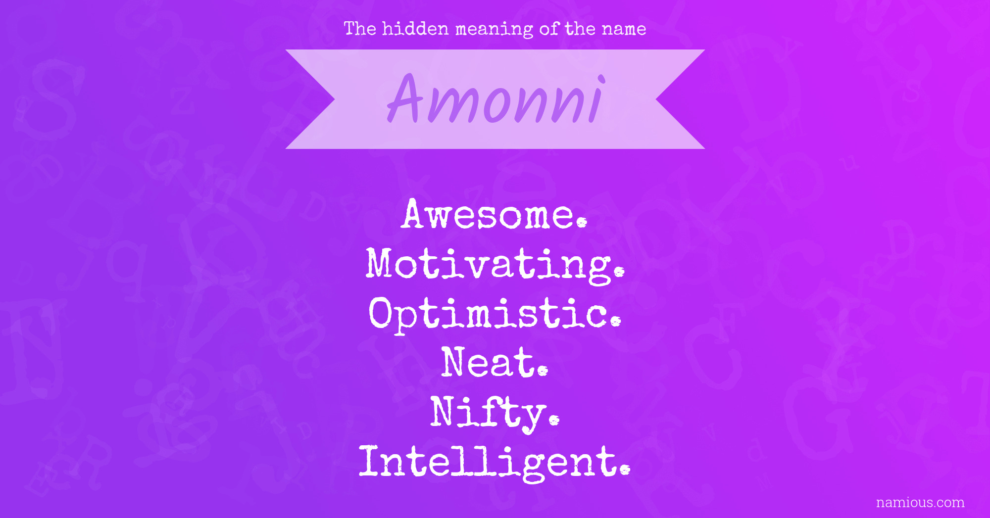 The hidden meaning of the name Amonni