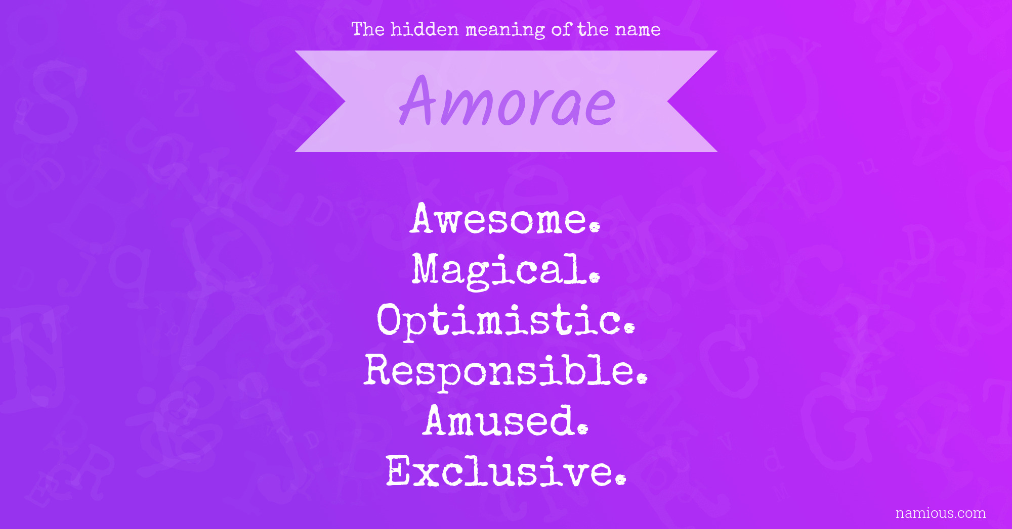 The hidden meaning of the name Amorae