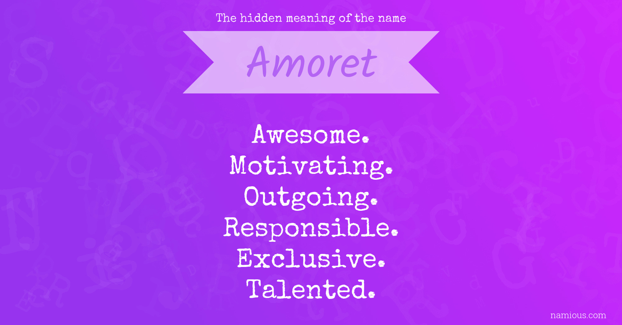 The hidden meaning of the name Amoret