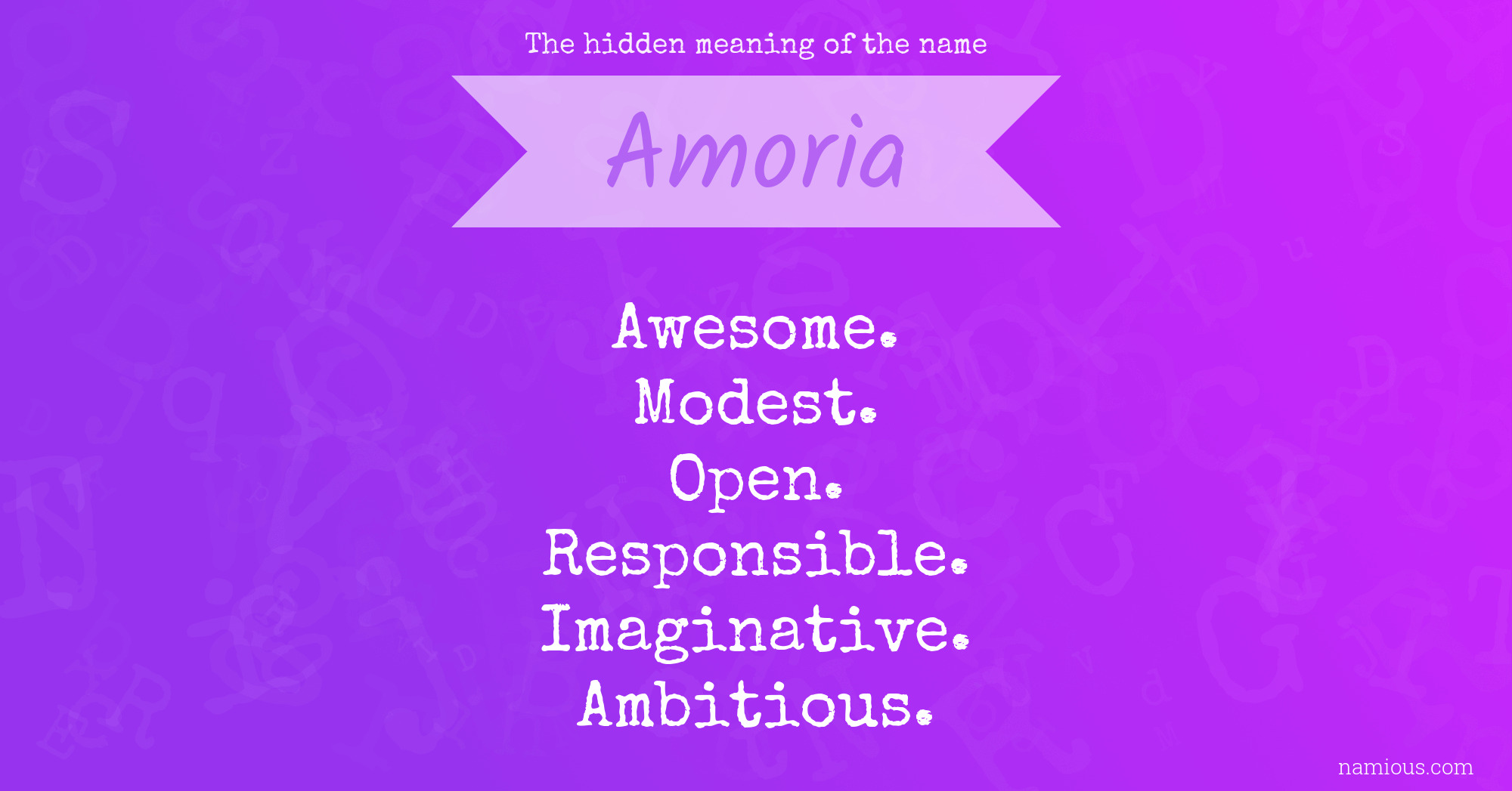 The hidden meaning of the name Amoria