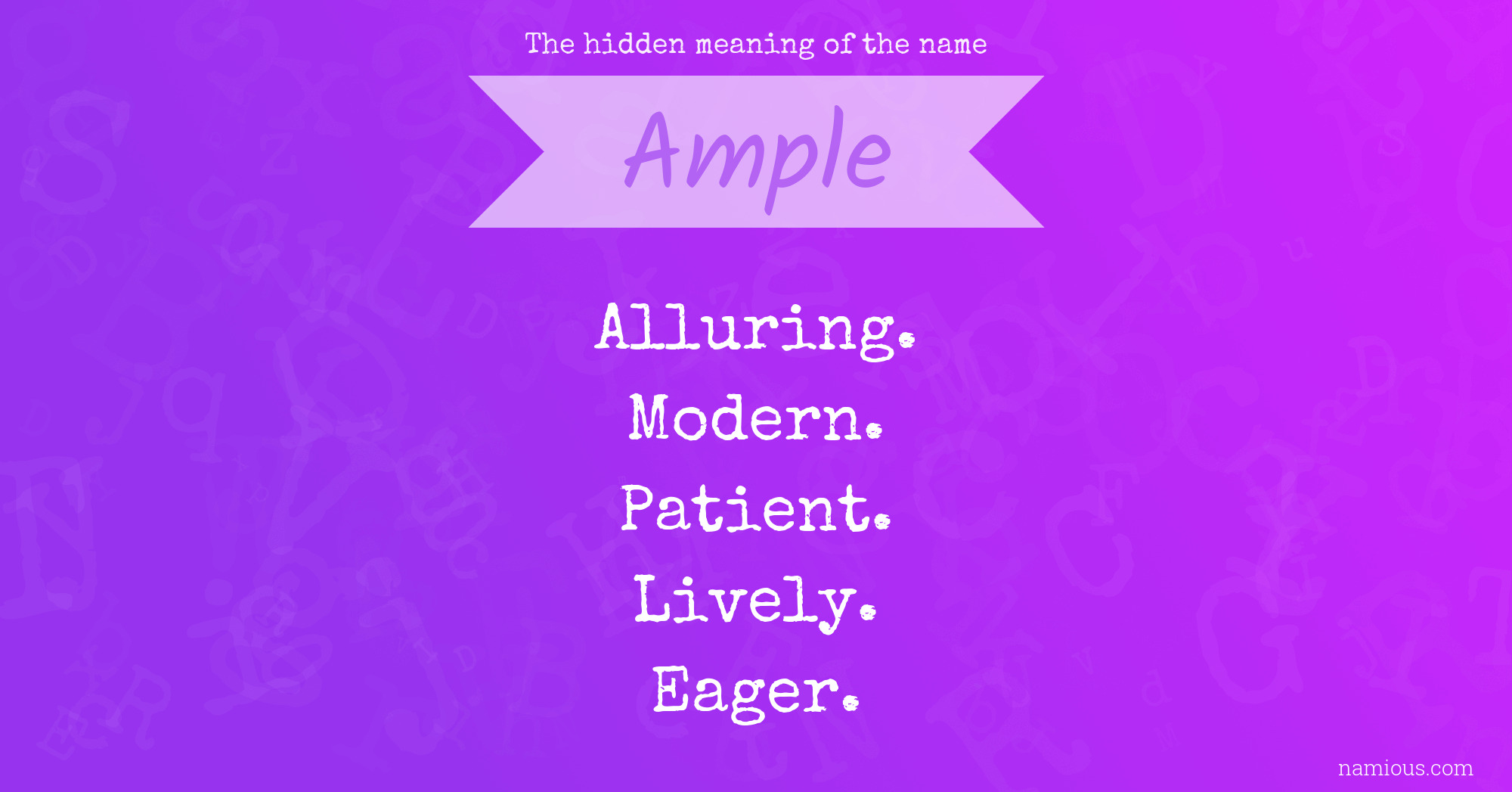 The hidden meaning of the name Ample