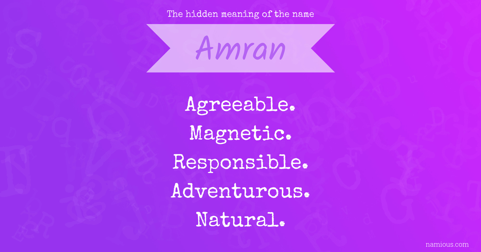 The hidden meaning of the name Amran