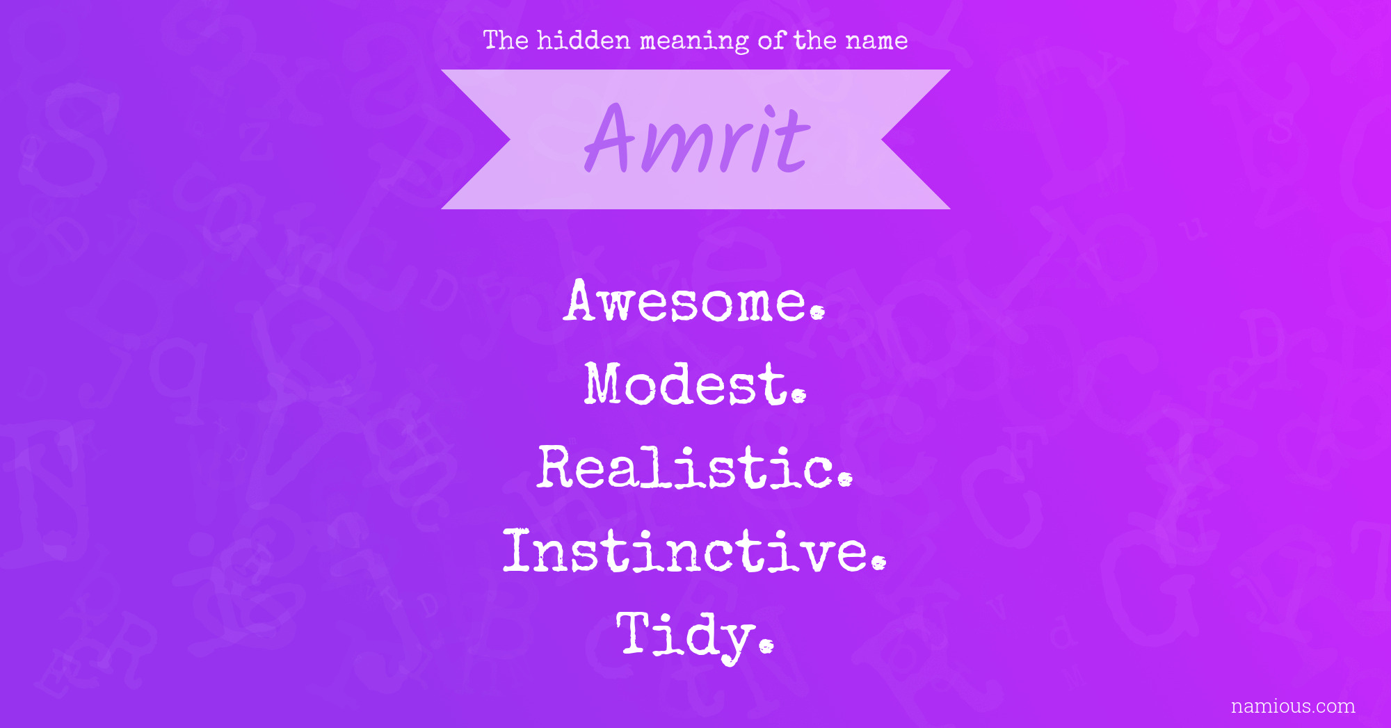 The hidden meaning of the name Amrit