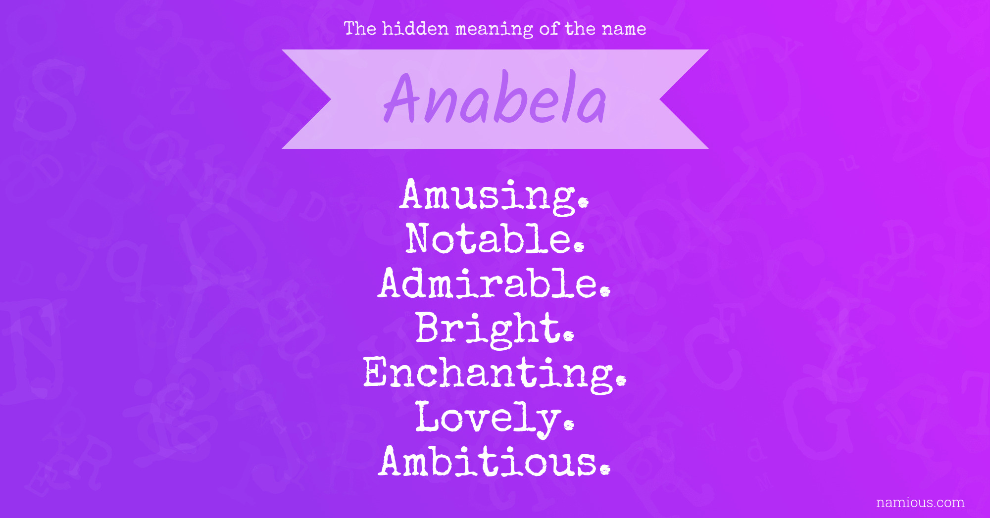 The hidden meaning of the name Anabela