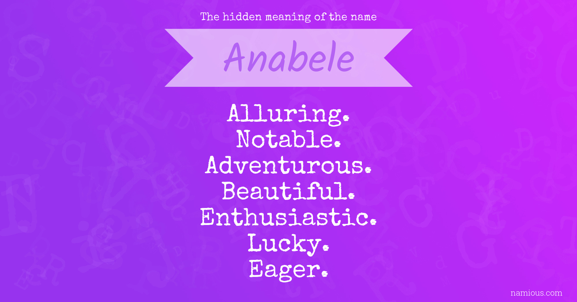 The hidden meaning of the name Anabele