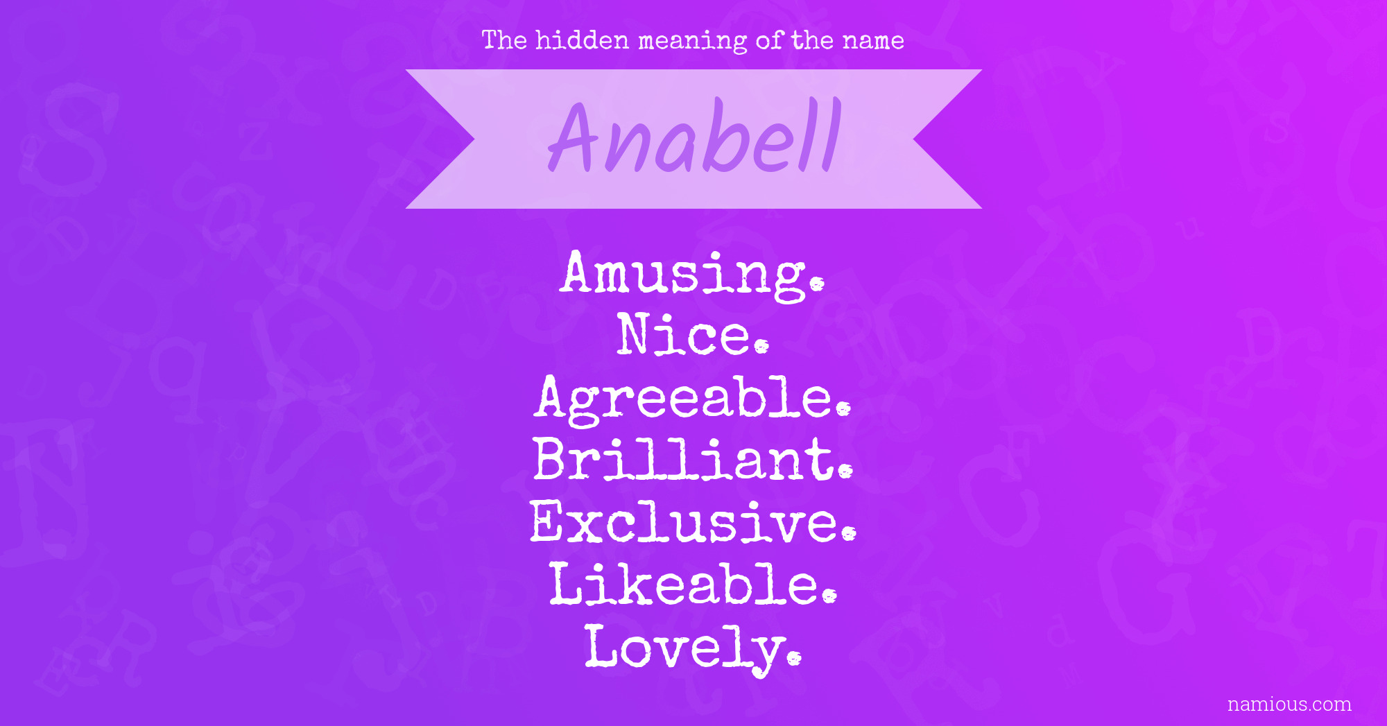 The hidden meaning of the name Anabell