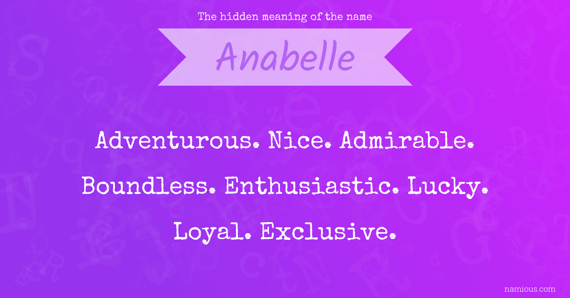 The hidden meaning of the name Anabelle