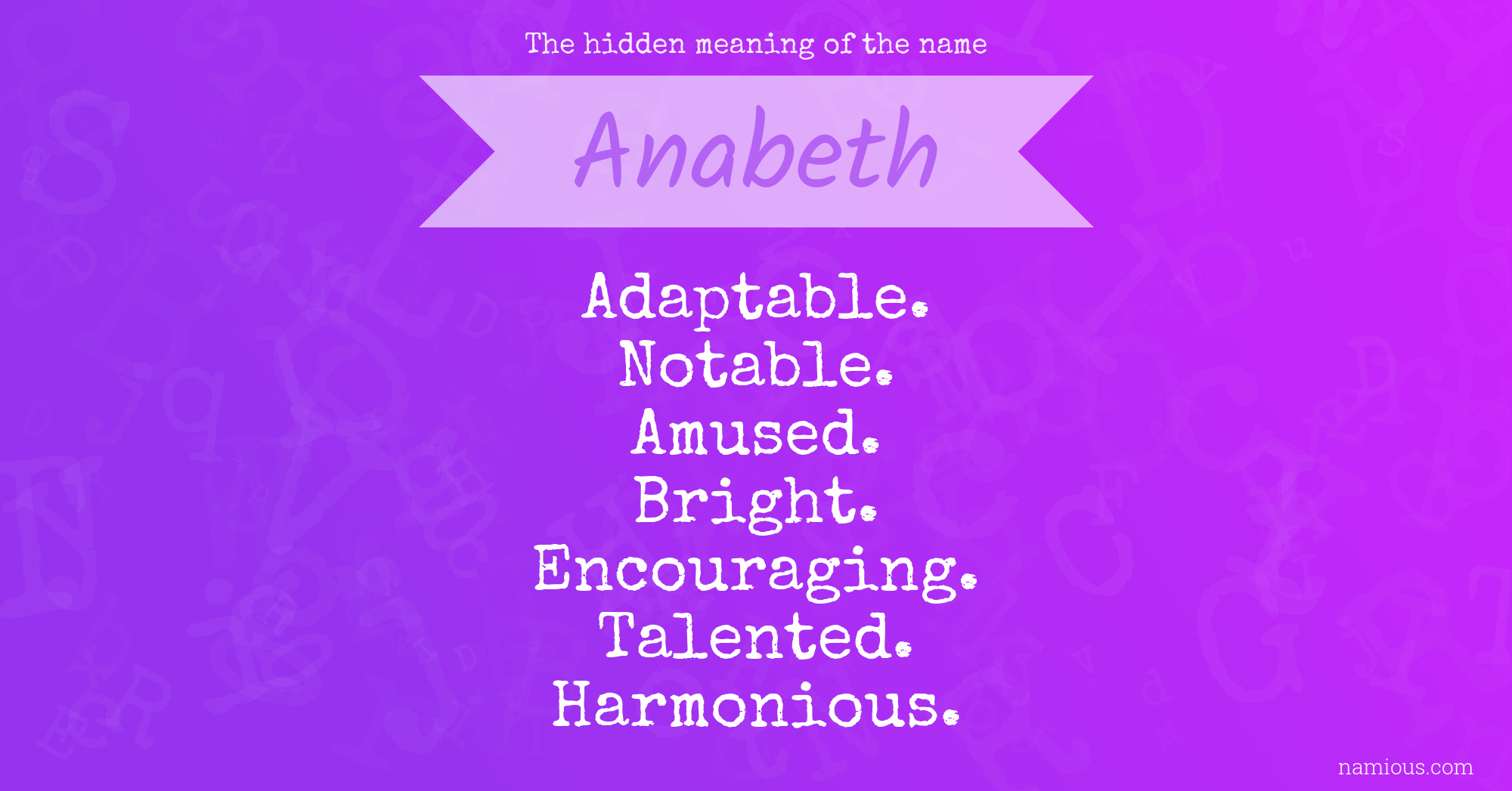 The hidden meaning of the name Anabeth