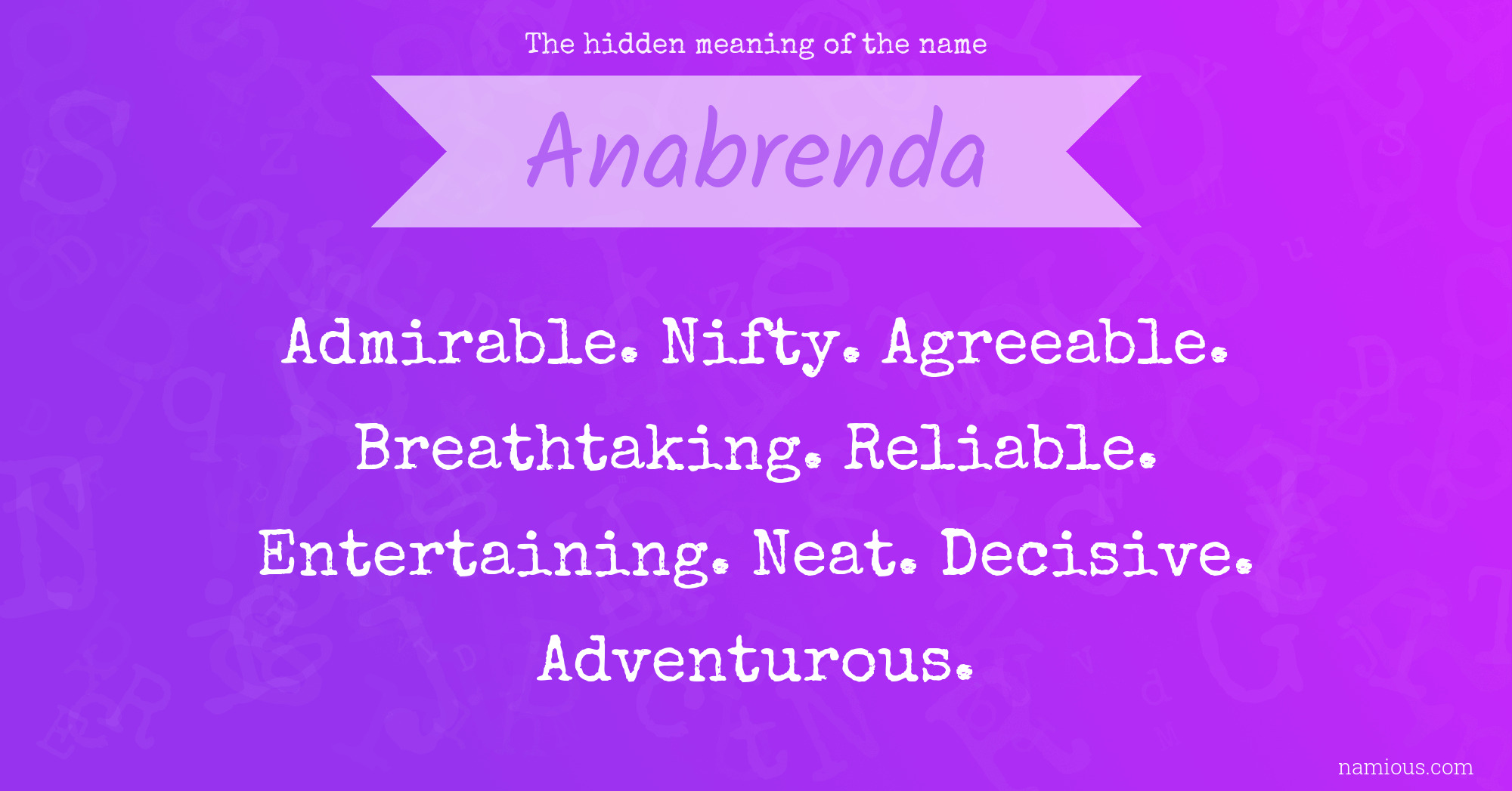 The hidden meaning of the name Anabrenda