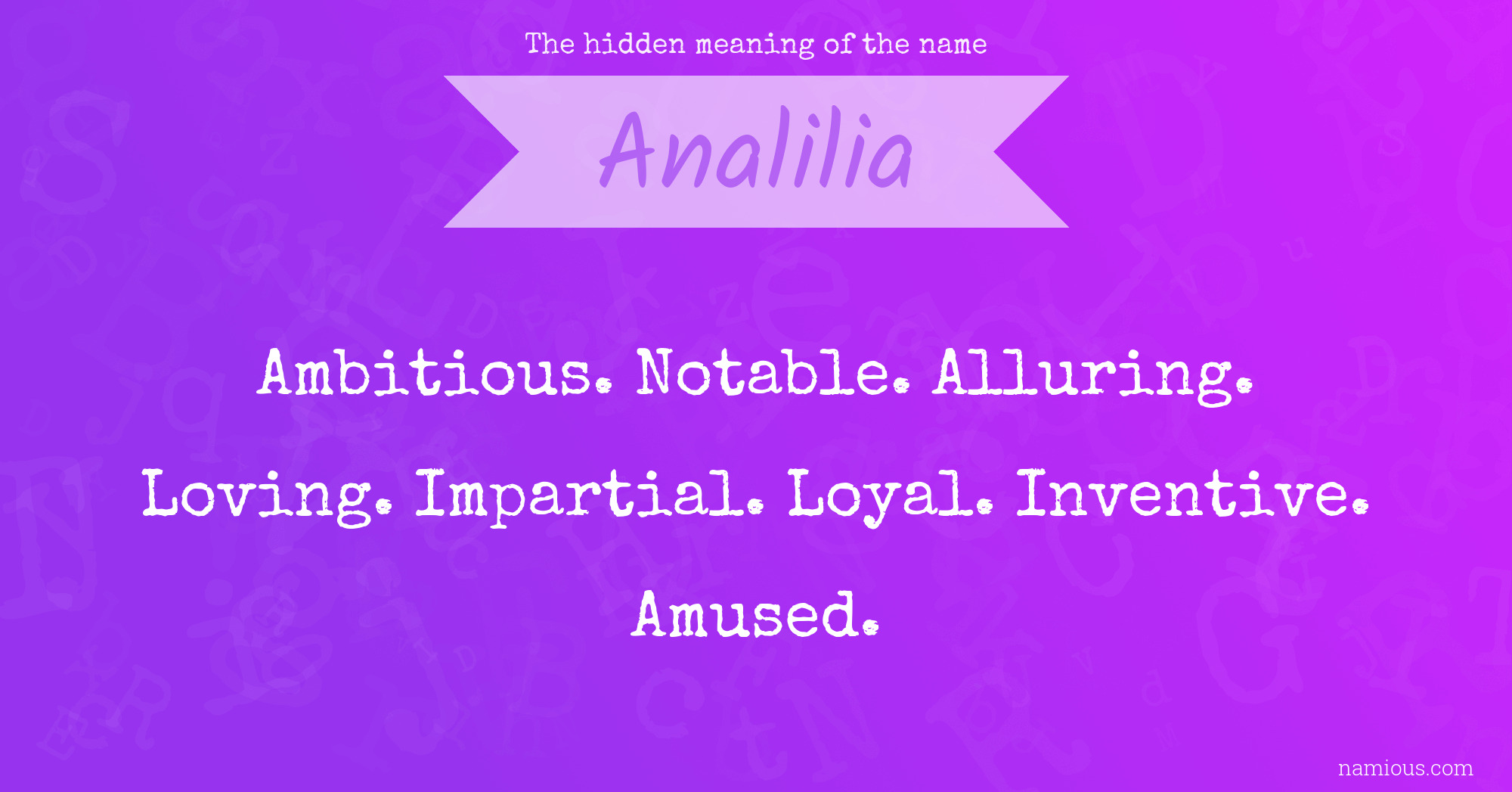 The hidden meaning of the name Analilia