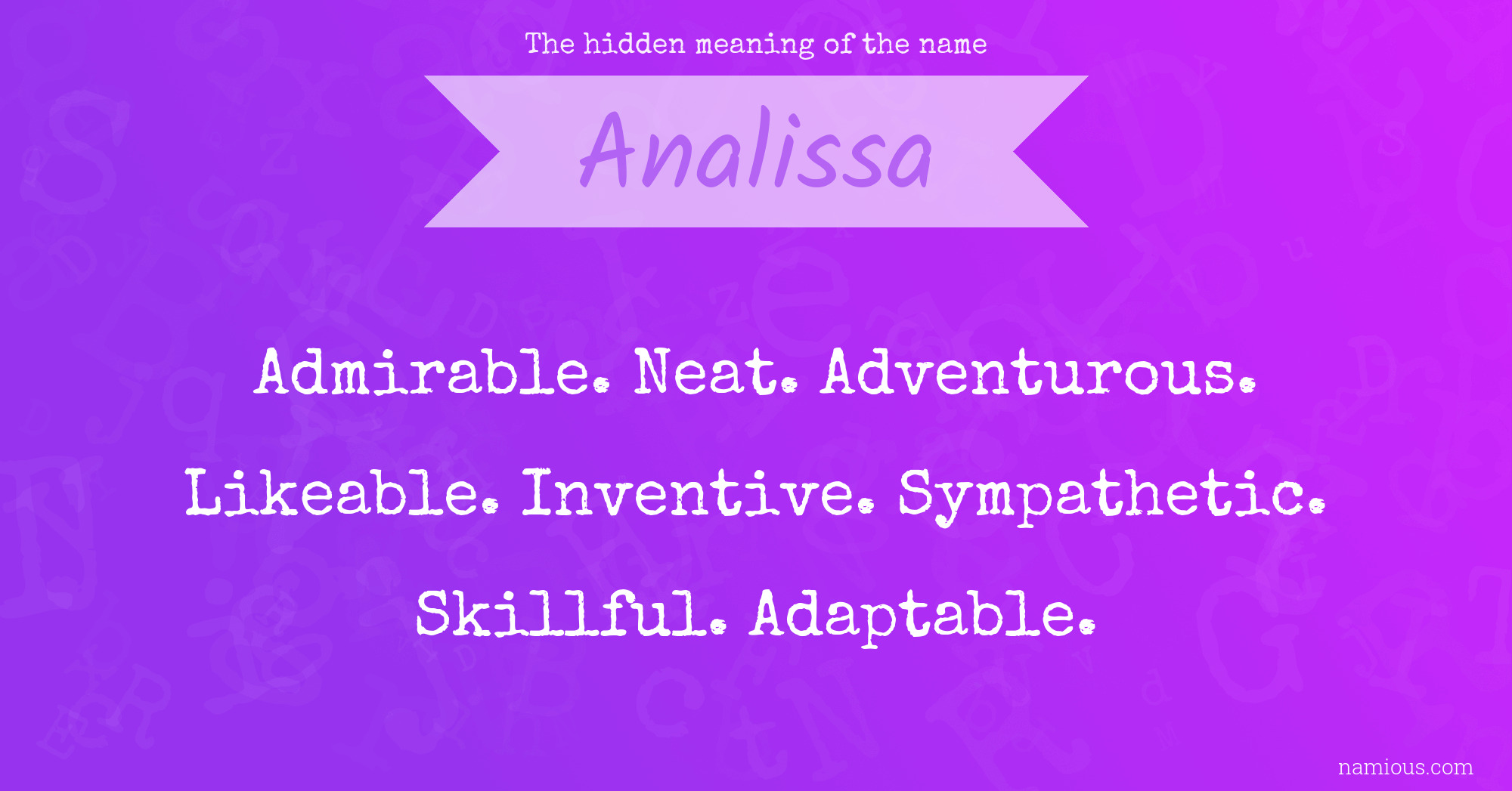 The hidden meaning of the name Analissa