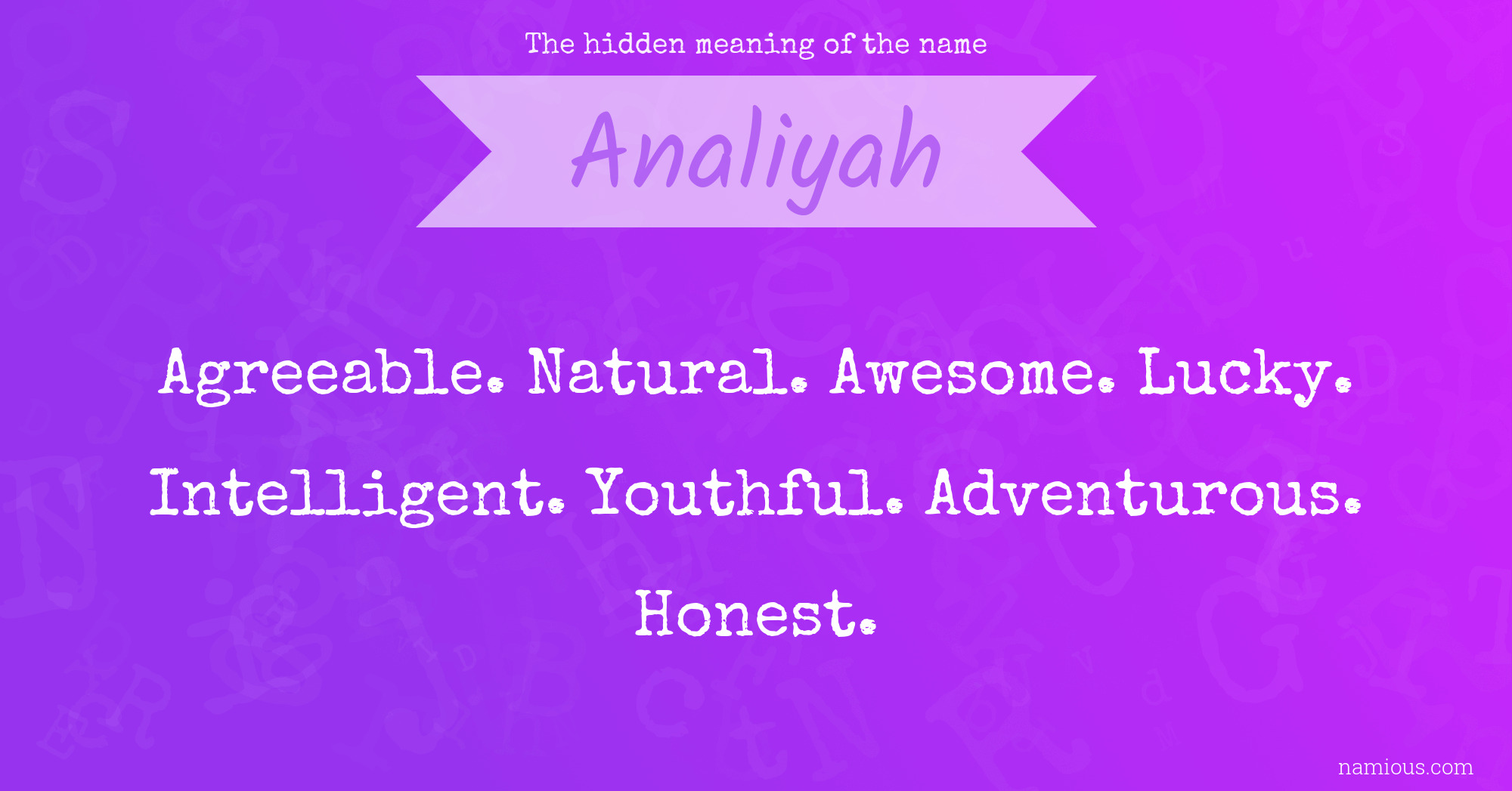 The hidden meaning of the name Analiyah