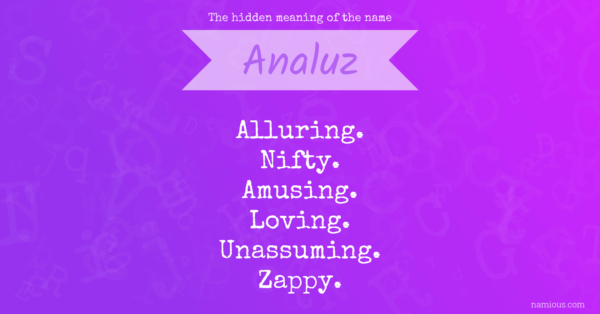 The hidden meaning of the name Analuz