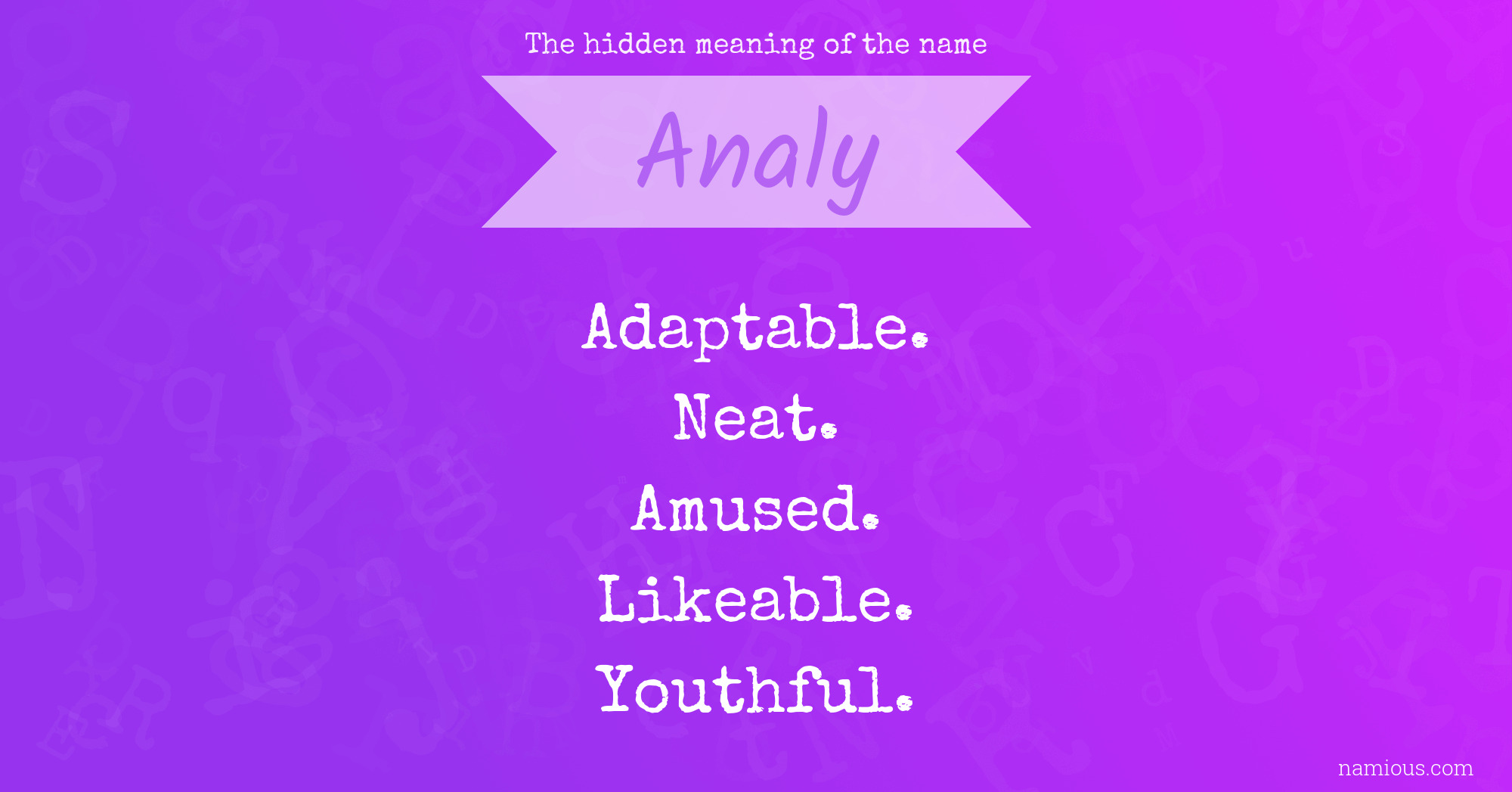 The hidden meaning of the name Analy