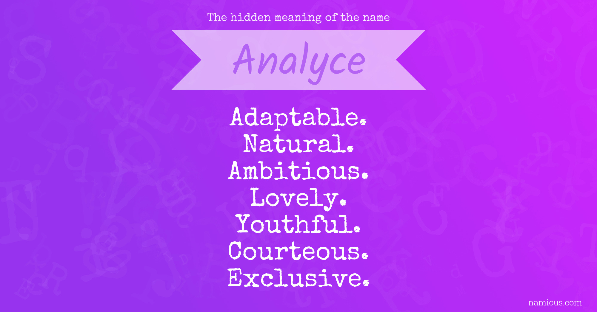 The hidden meaning of the name Analyce