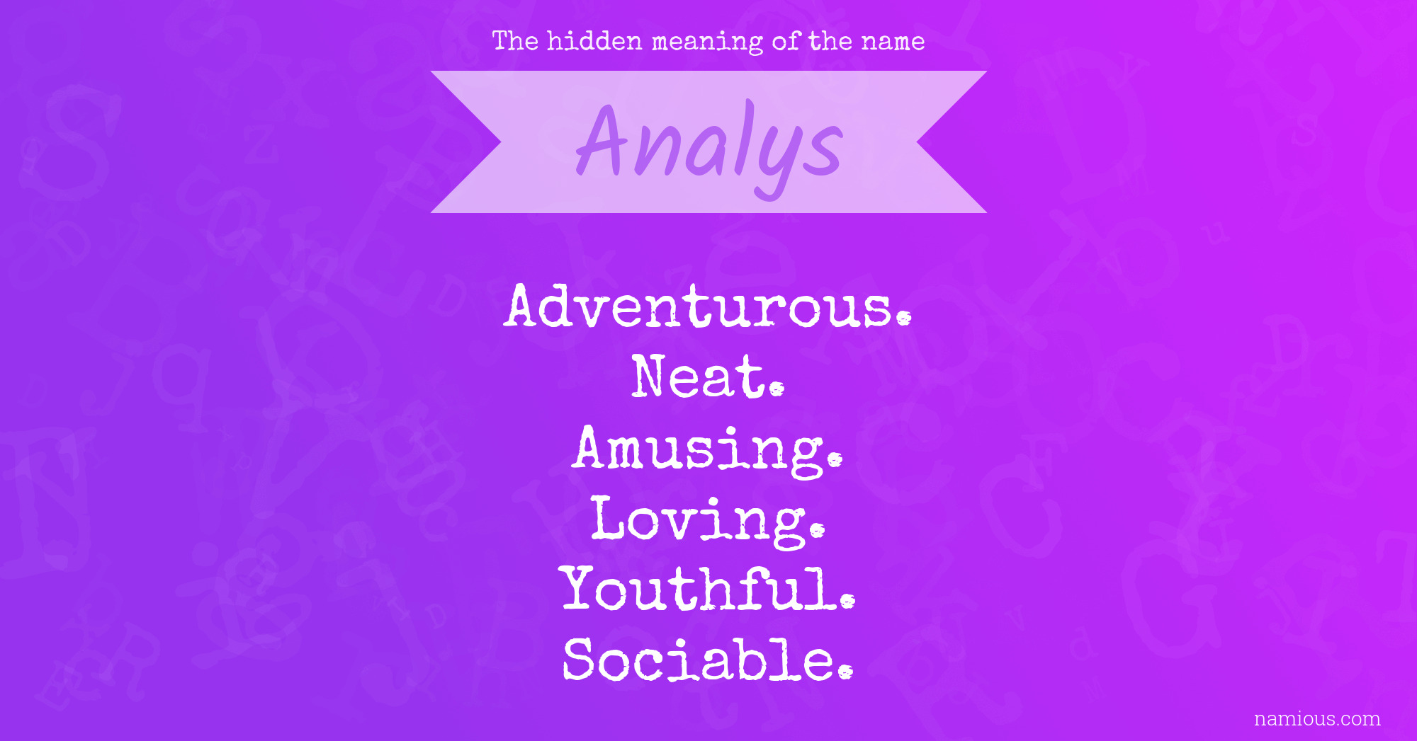 The hidden meaning of the name Analys