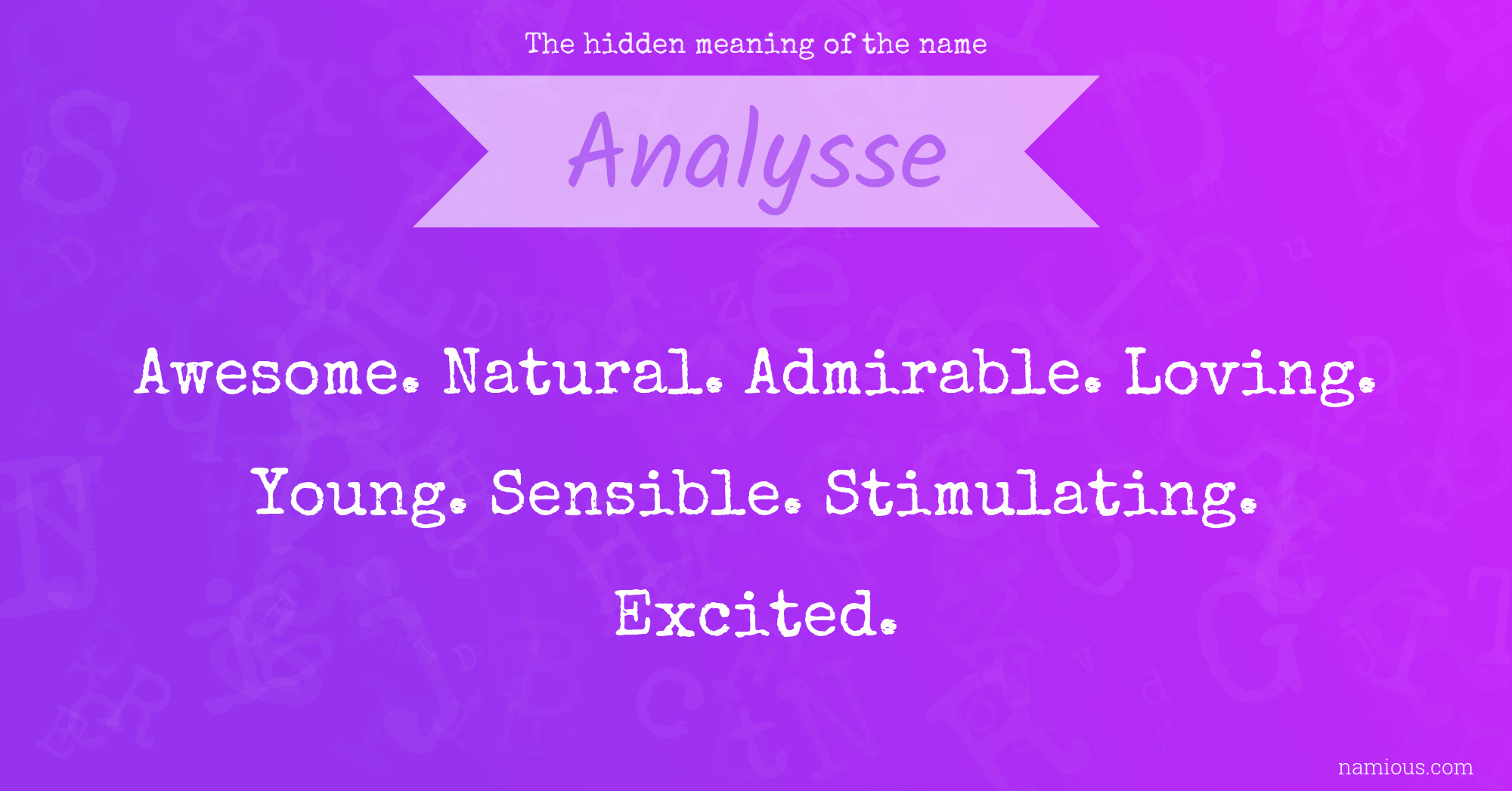 The hidden meaning of the name Analysse