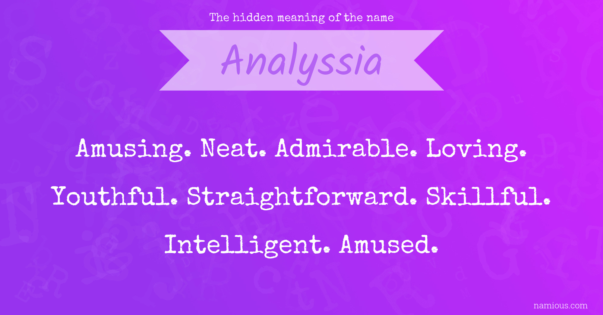 The hidden meaning of the name Analyssia