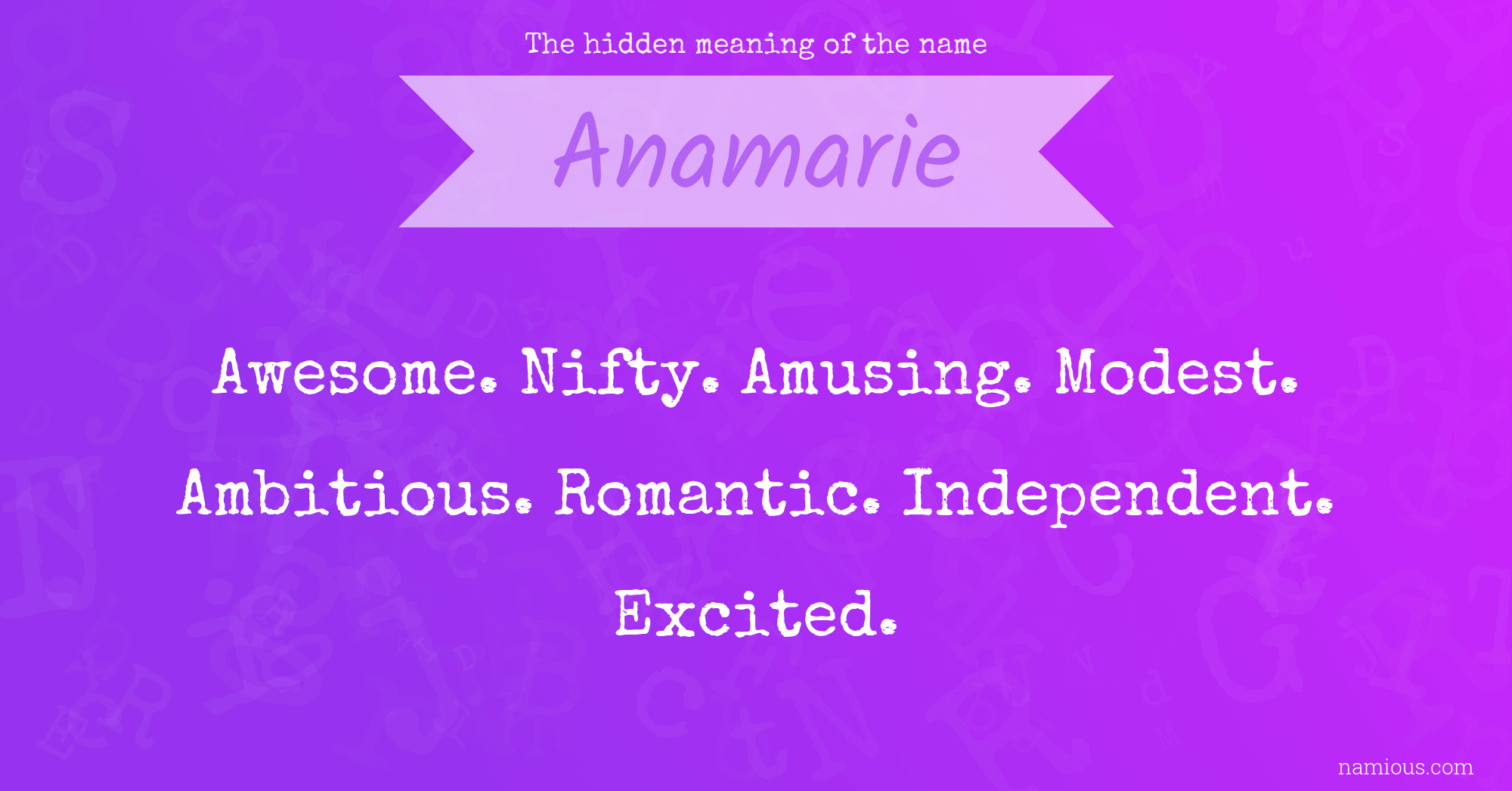 The hidden meaning of the name Anamarie