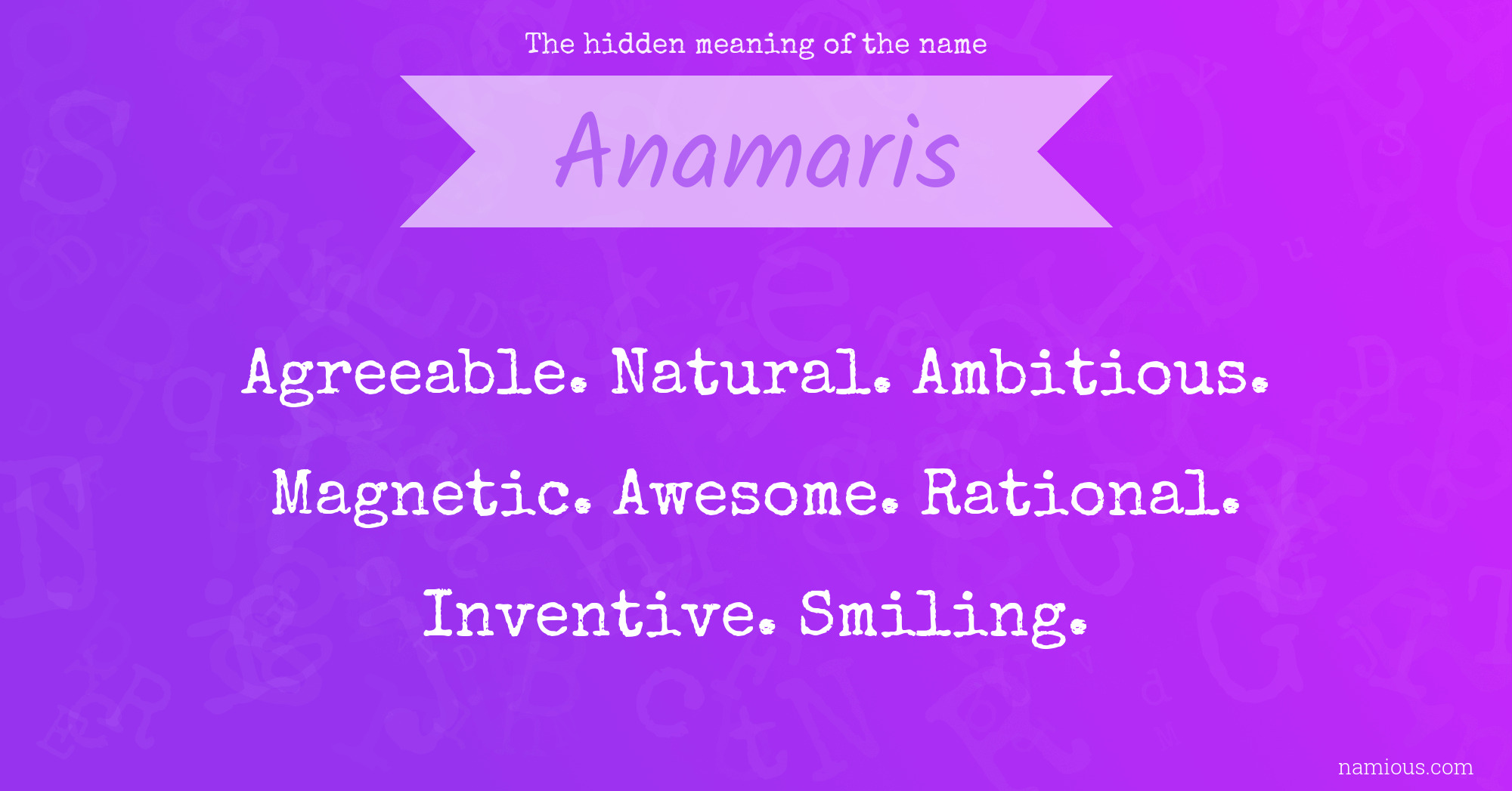 The hidden meaning of the name Anamaris