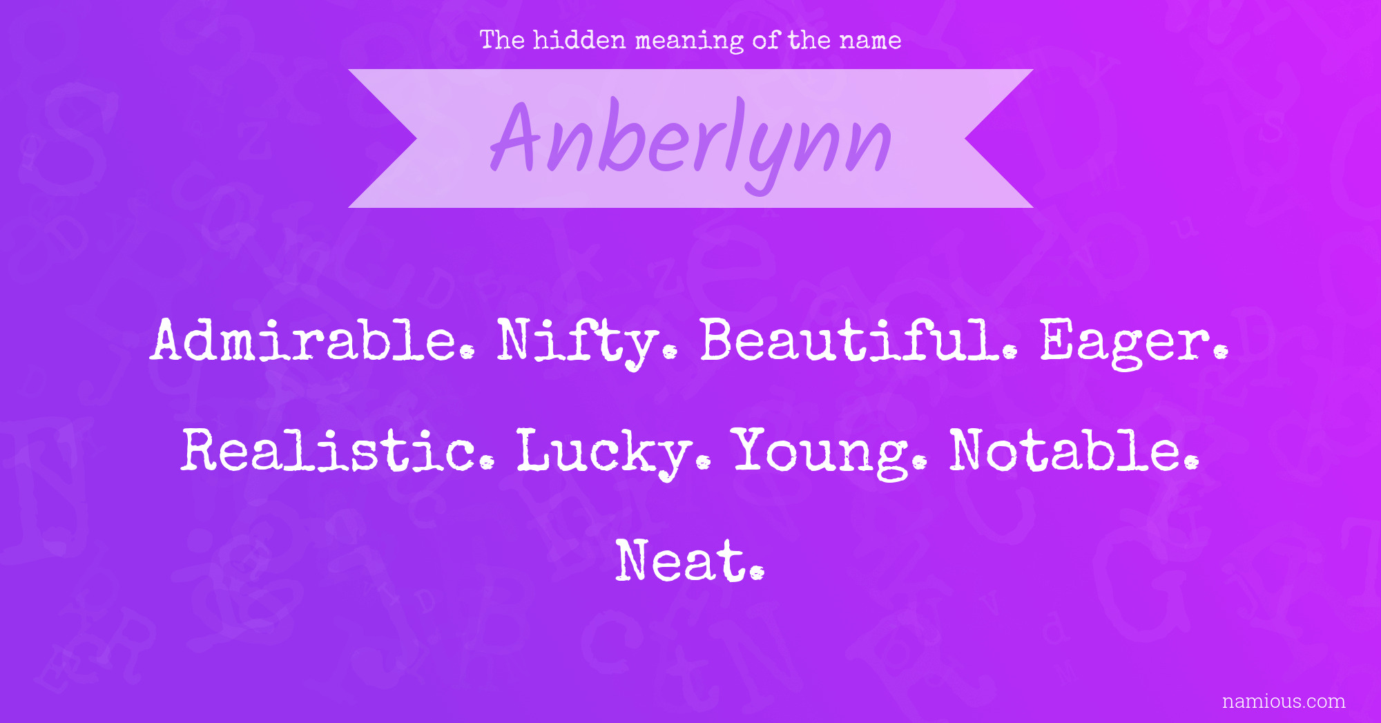 The hidden meaning of the name Anberlynn