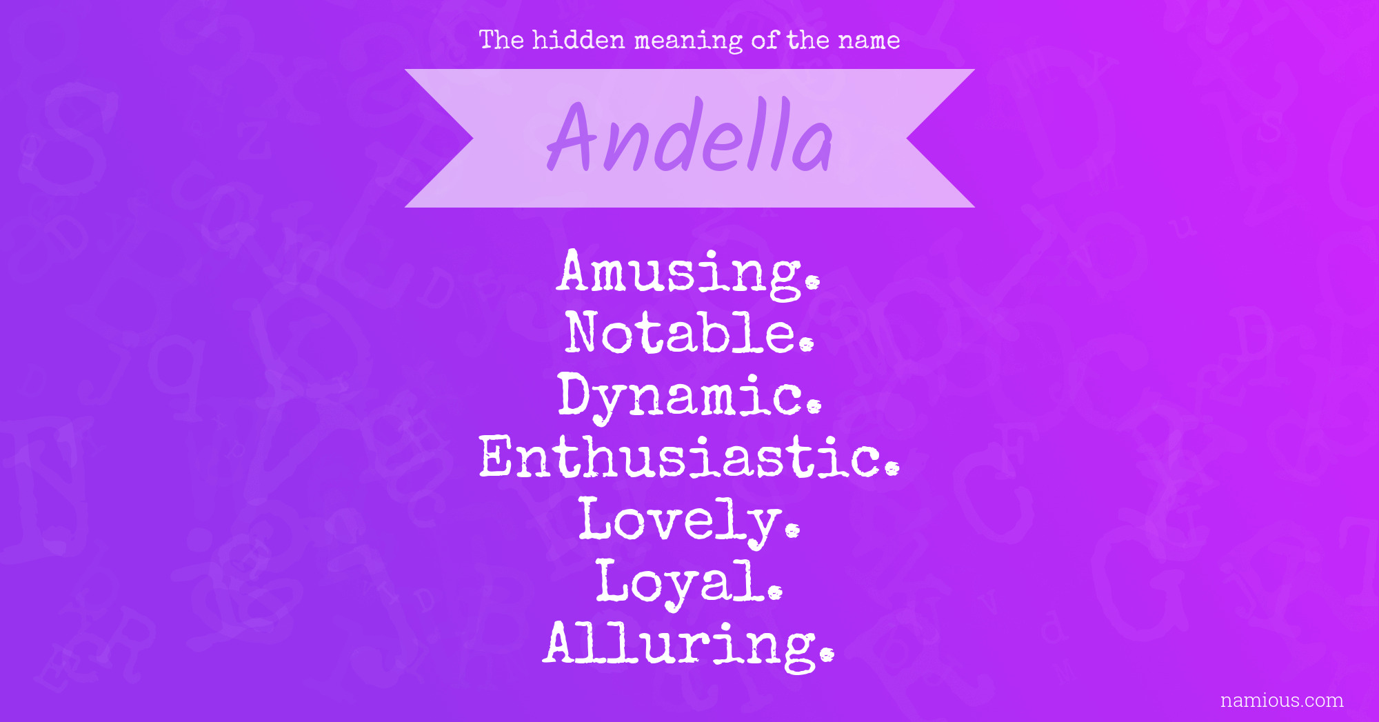 The hidden meaning of the name Andella