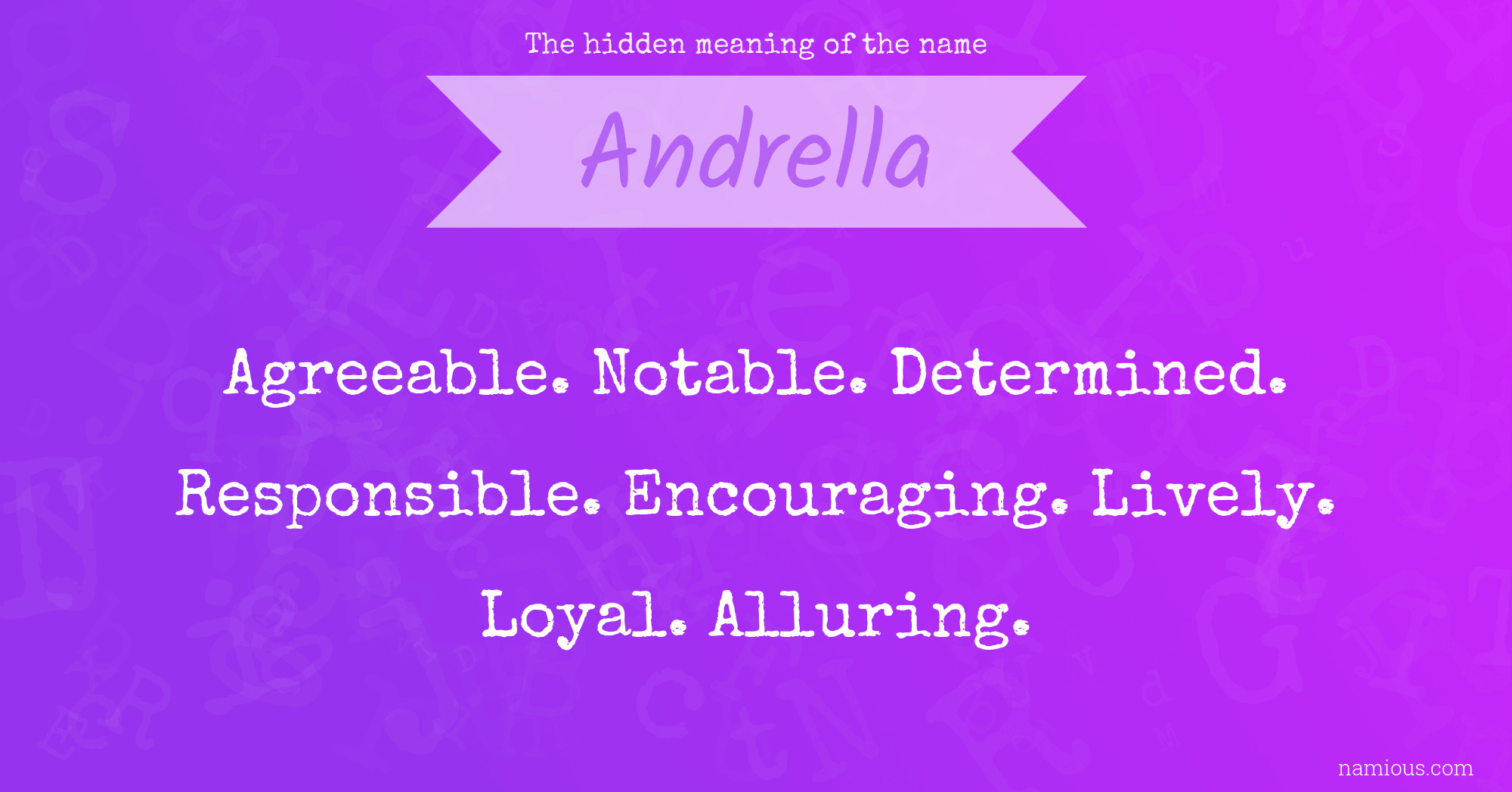 The hidden meaning of the name Andrella